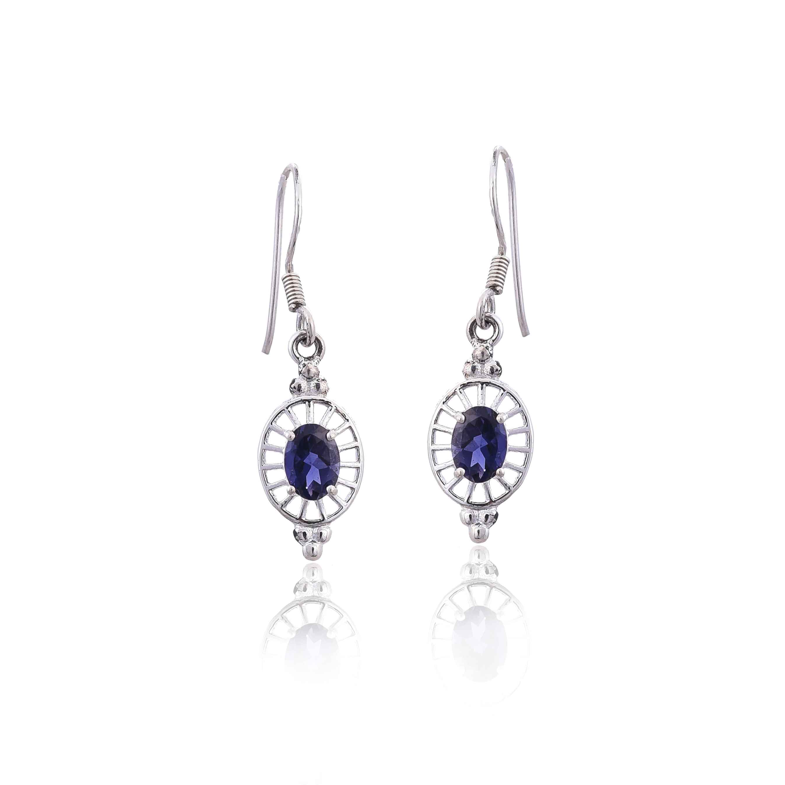 Sterling Silver Iolite Earring :SKU4257