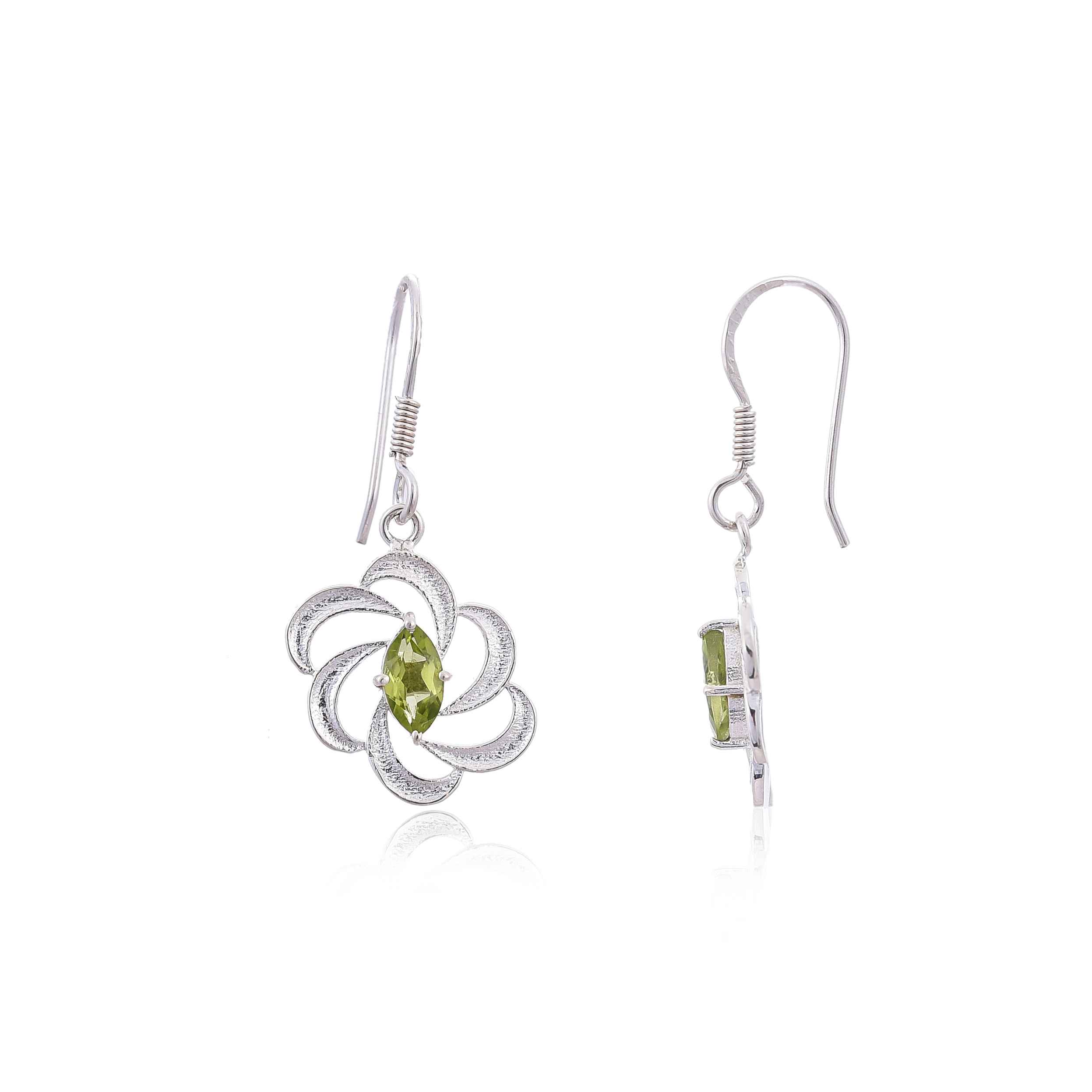 925 Silver Peridot Earring :SKU4262