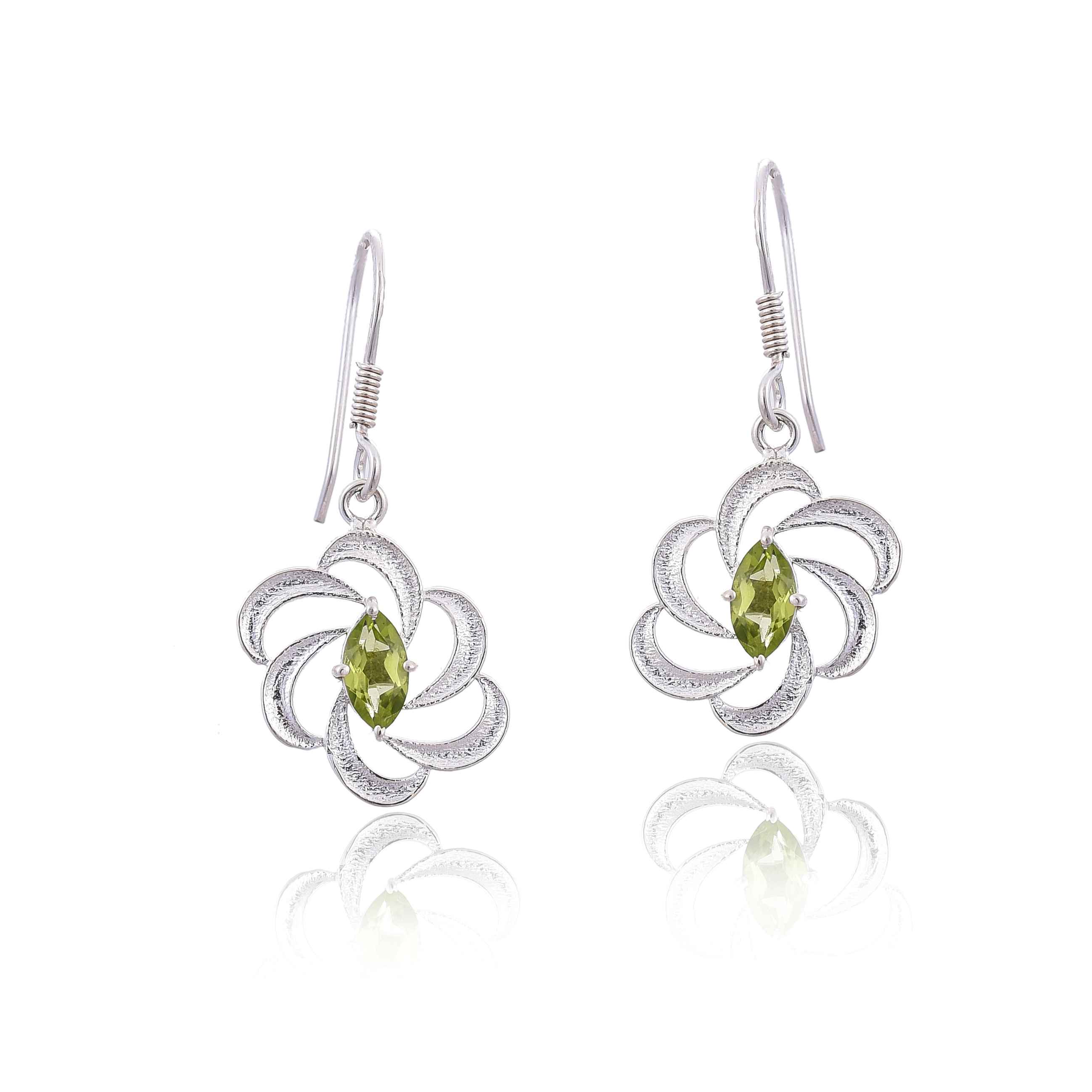 925 Silver Peridot Earring :SKU4262