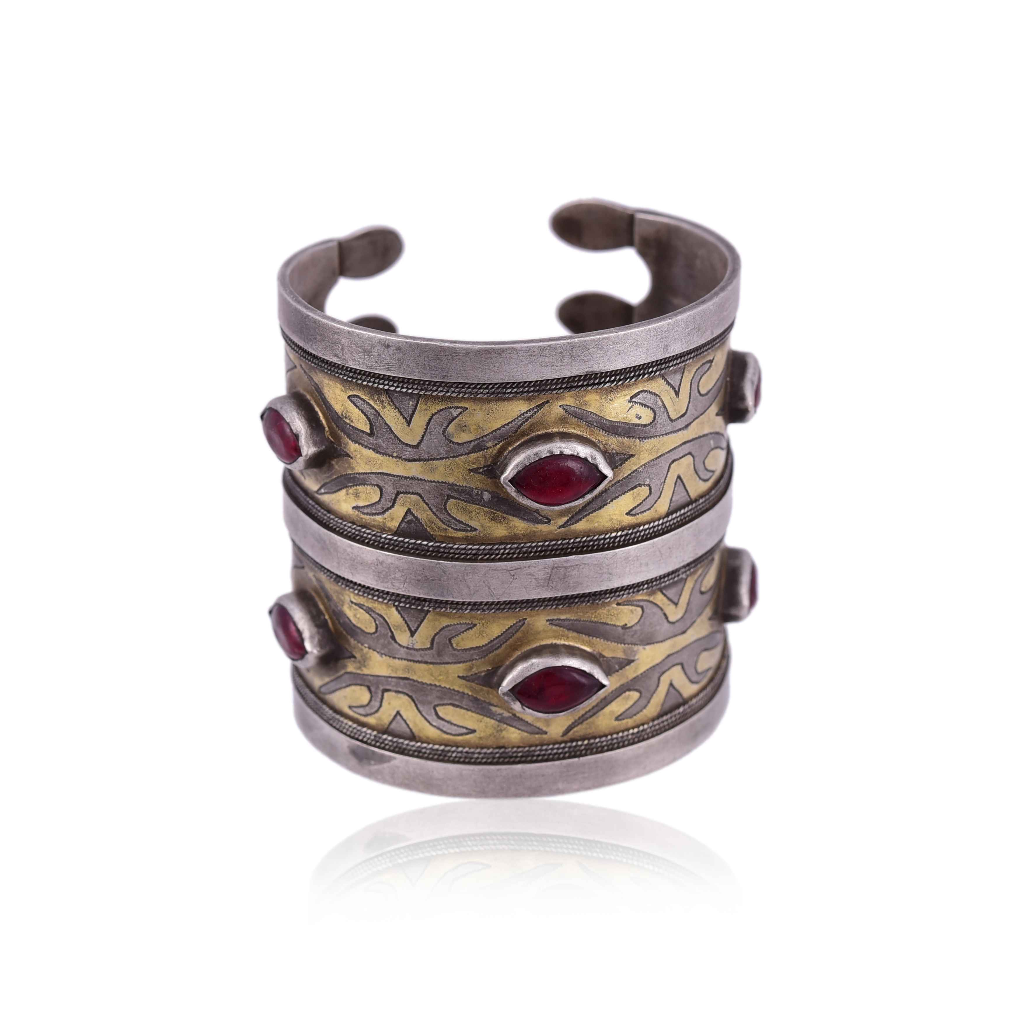 Vintage Silver Gold Plated Afghan Cuff :SKU5920