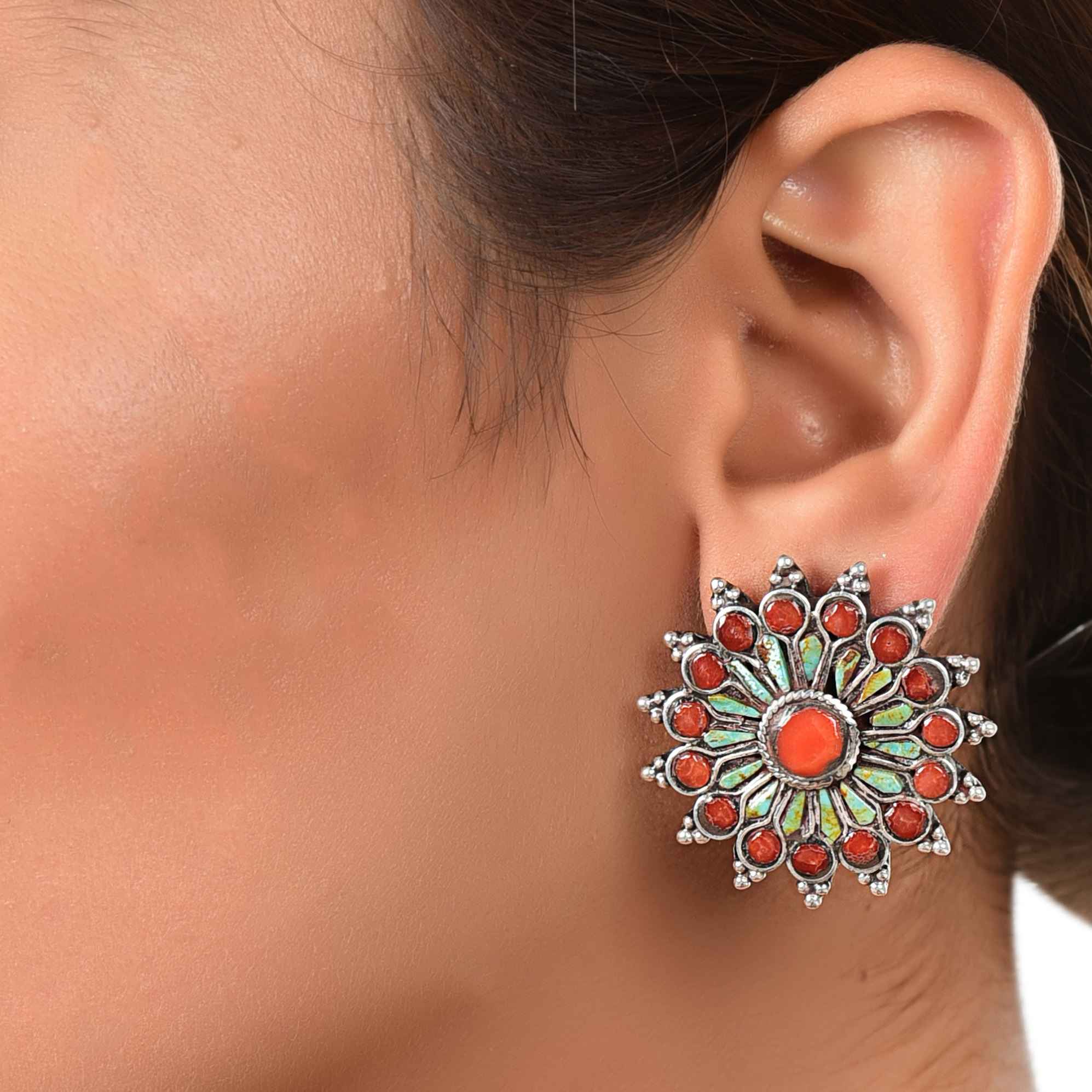 Chakra muti colour round Stud