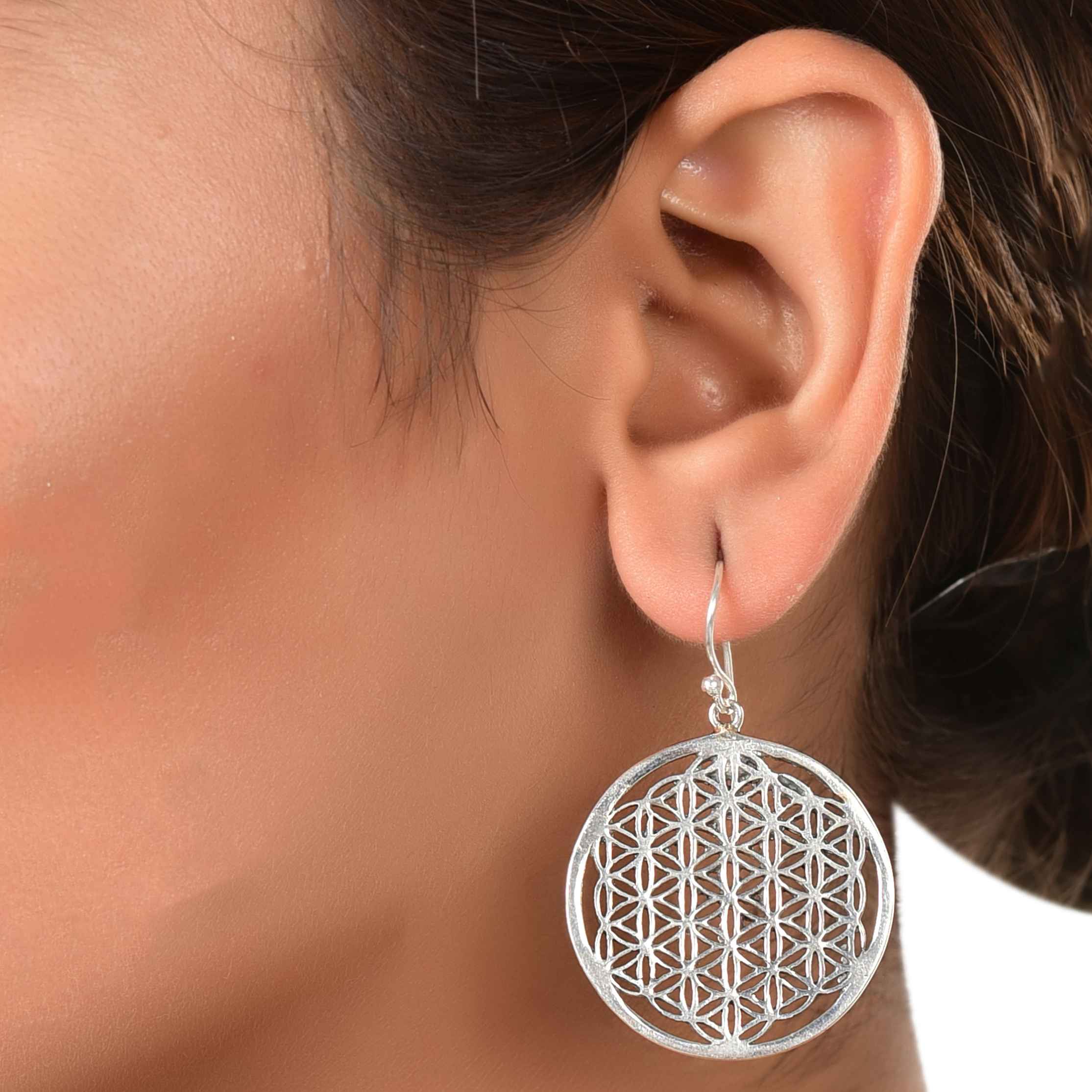 Abstract Jali cut plain earring