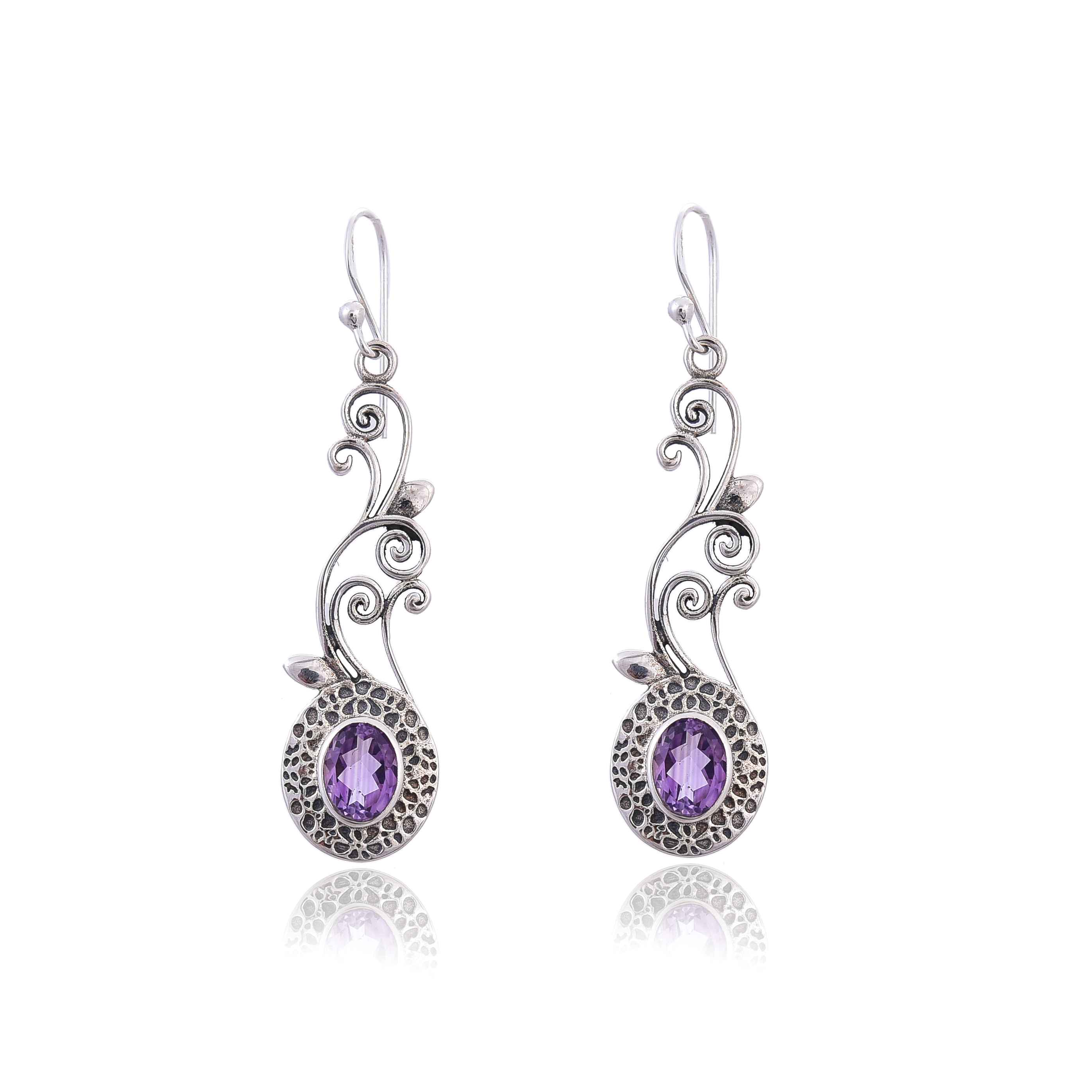 Sterling Silver Amethyst Earring