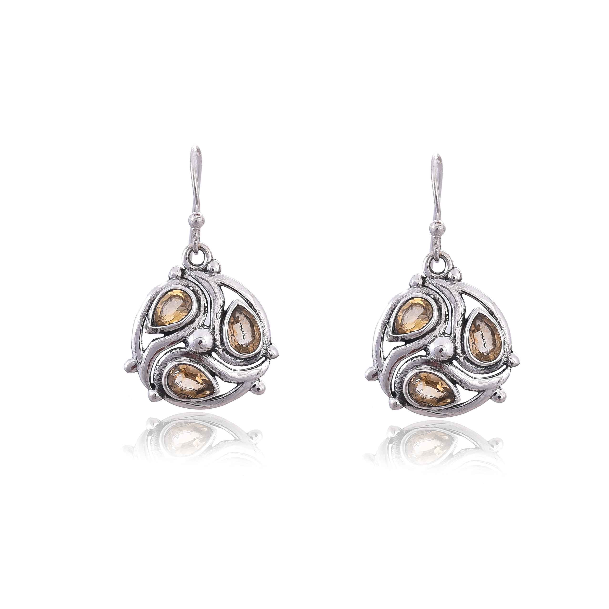 Citrine silver 925 earring