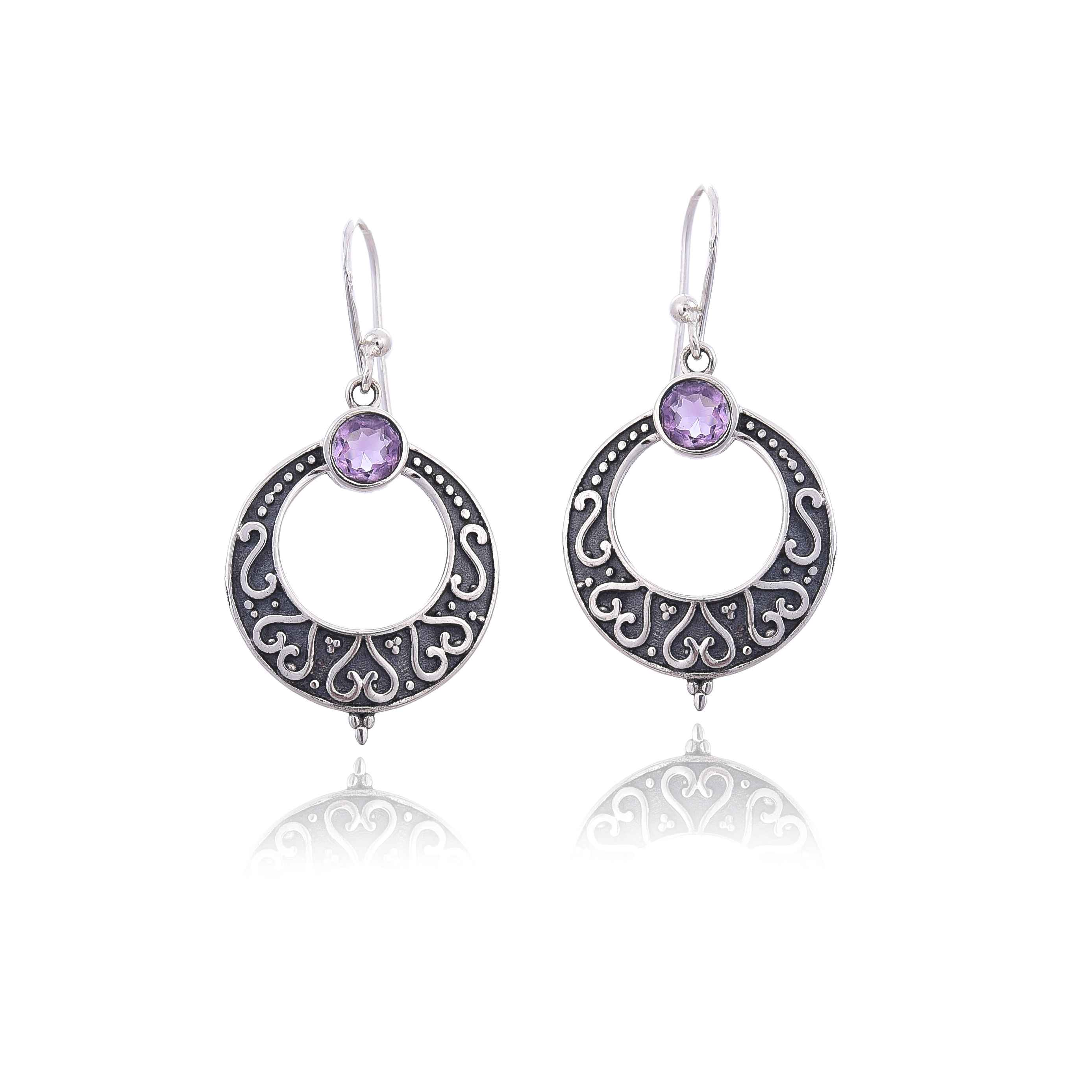 925 Silver Amethyst Earring