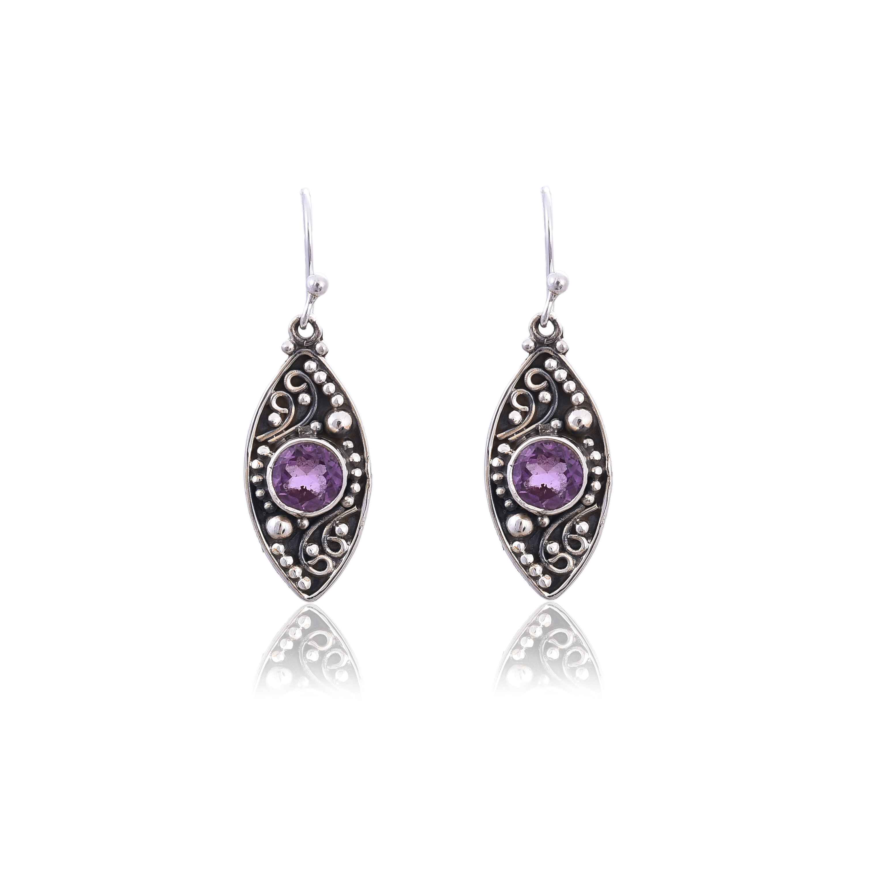 925 Silver Amethyst Earring