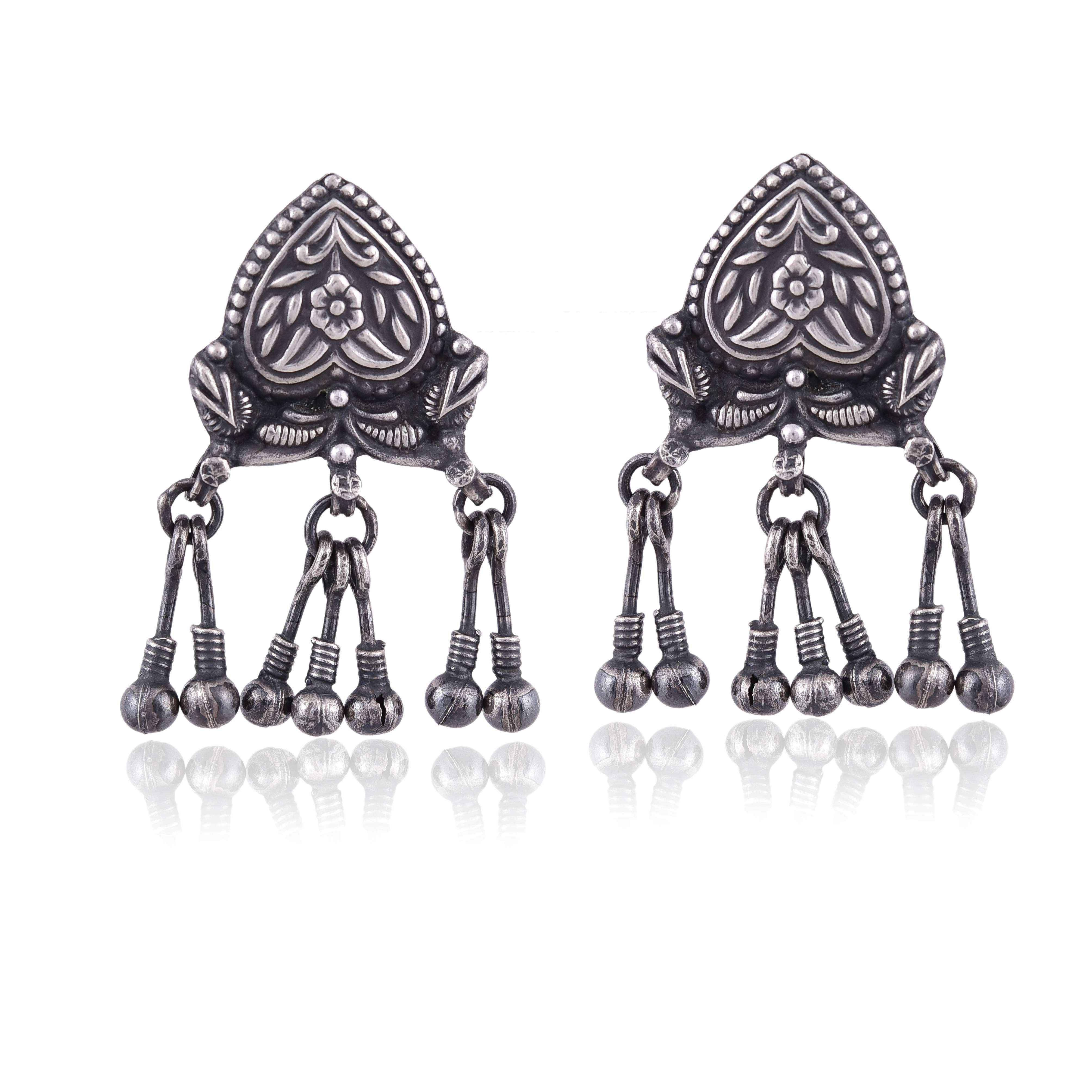 Sterling Silver Floral Earrings