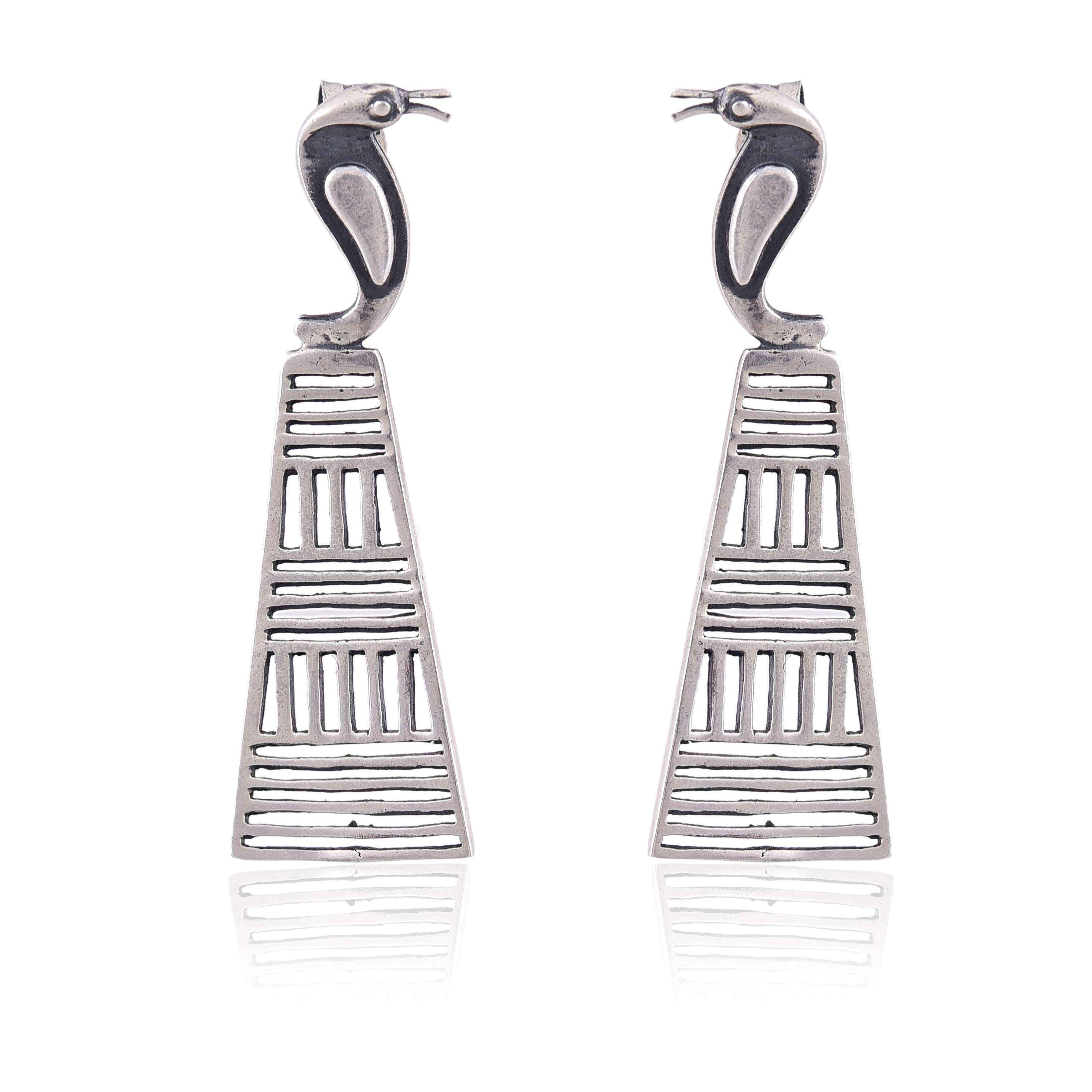 925 silver snake head earring