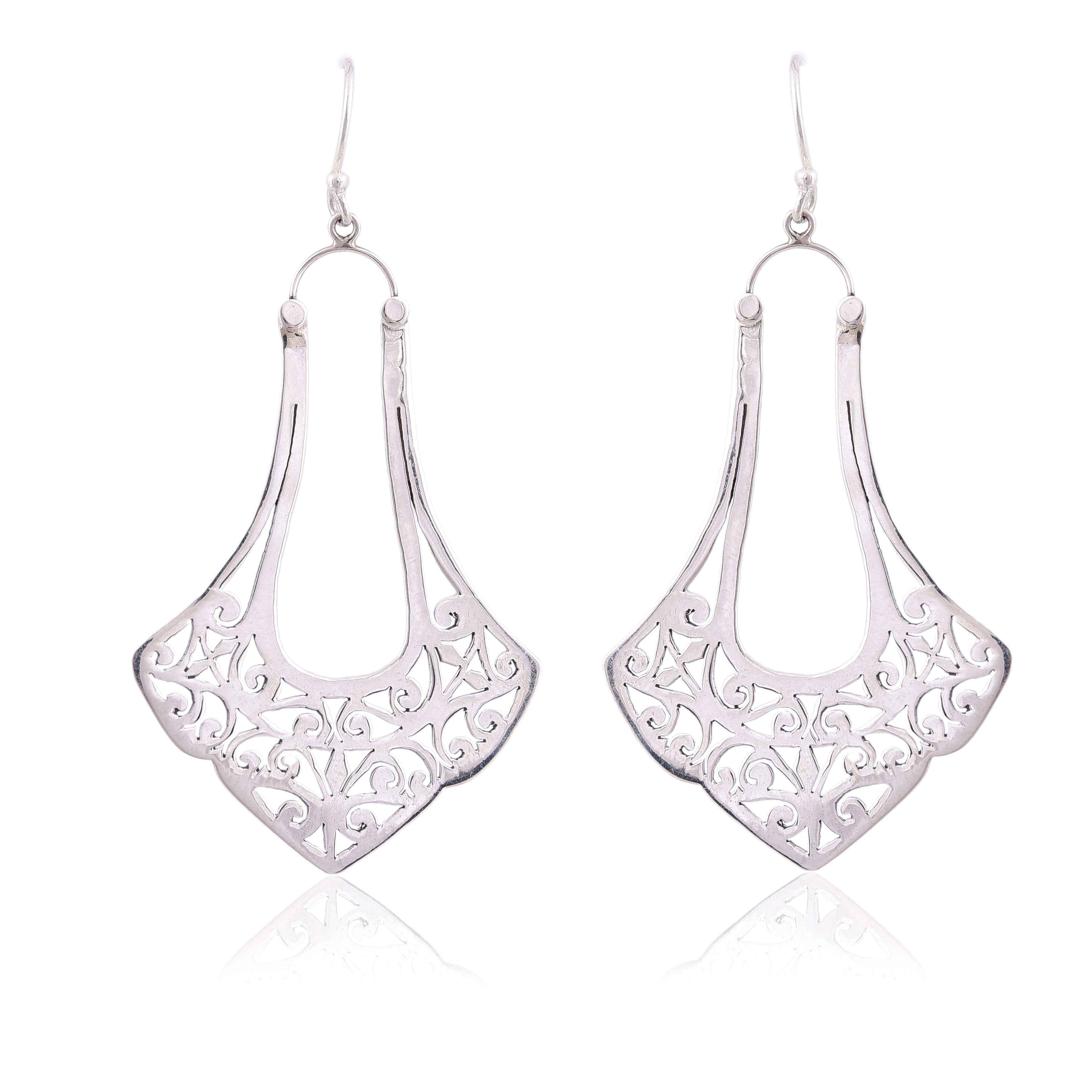 sterling silver jali cut earring