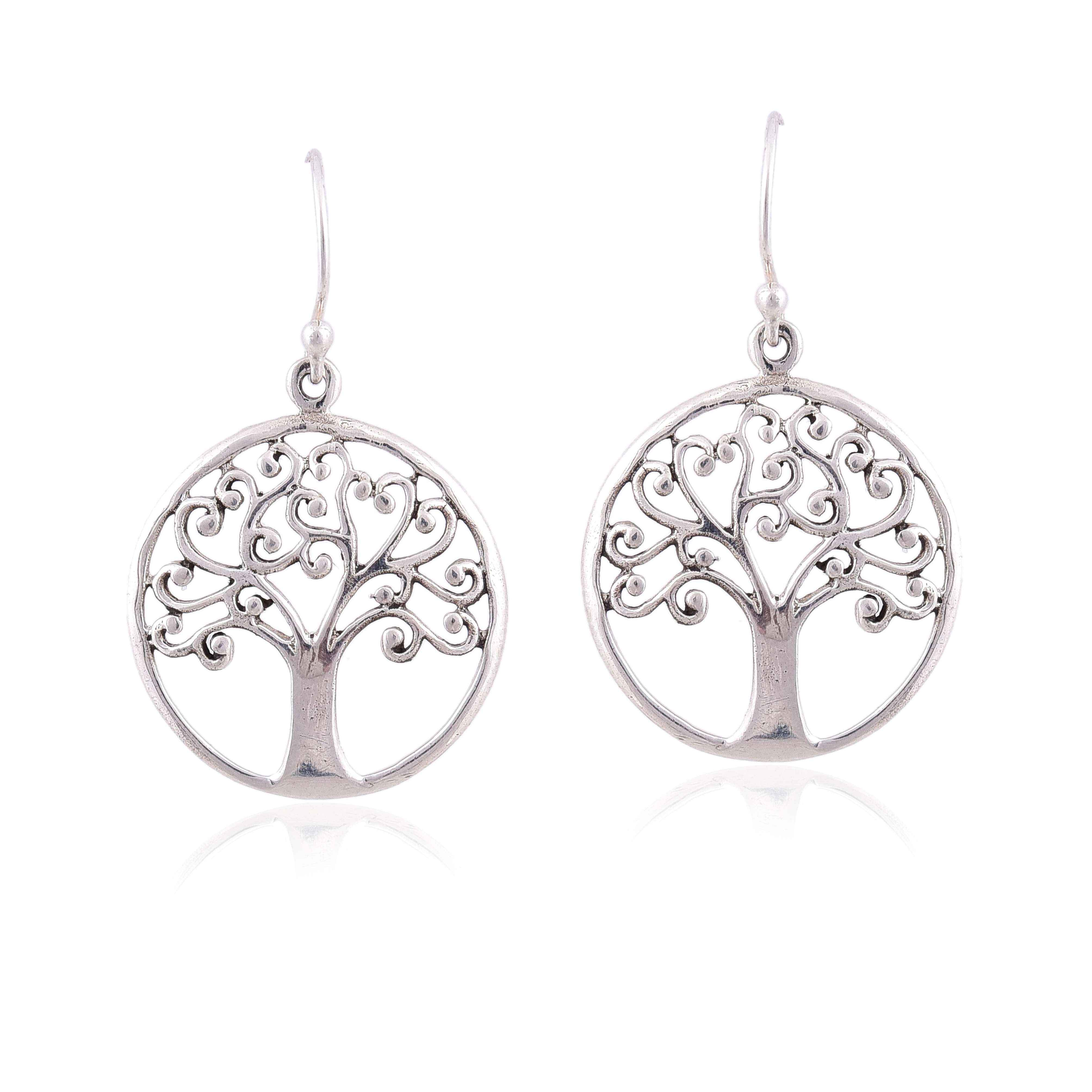 Sterling Silver Tree of Life earring