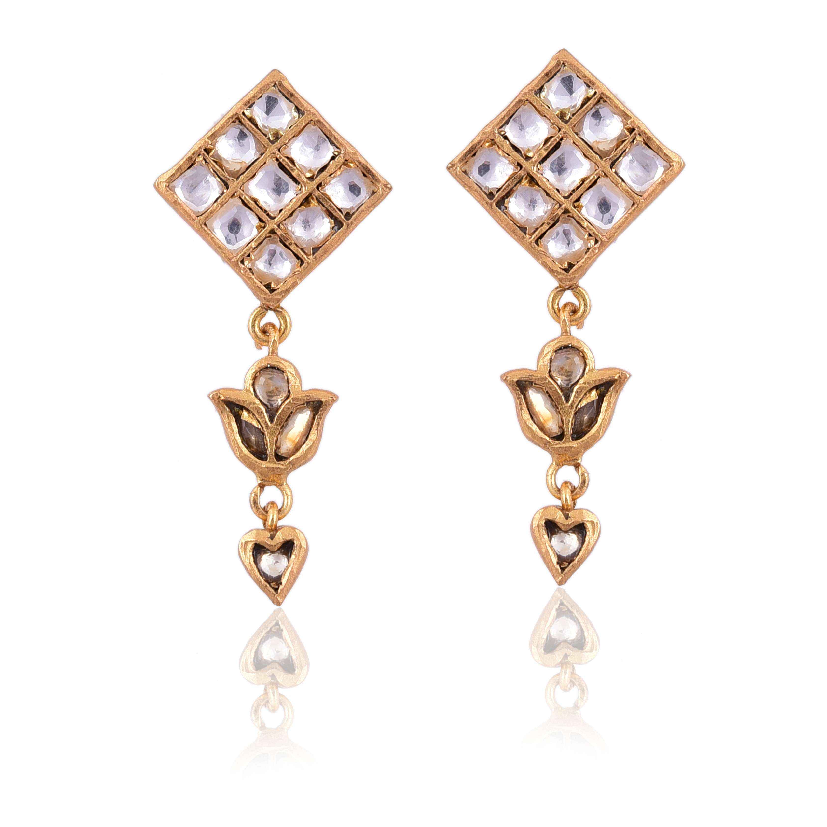 Silver gold plated Kundan Earring