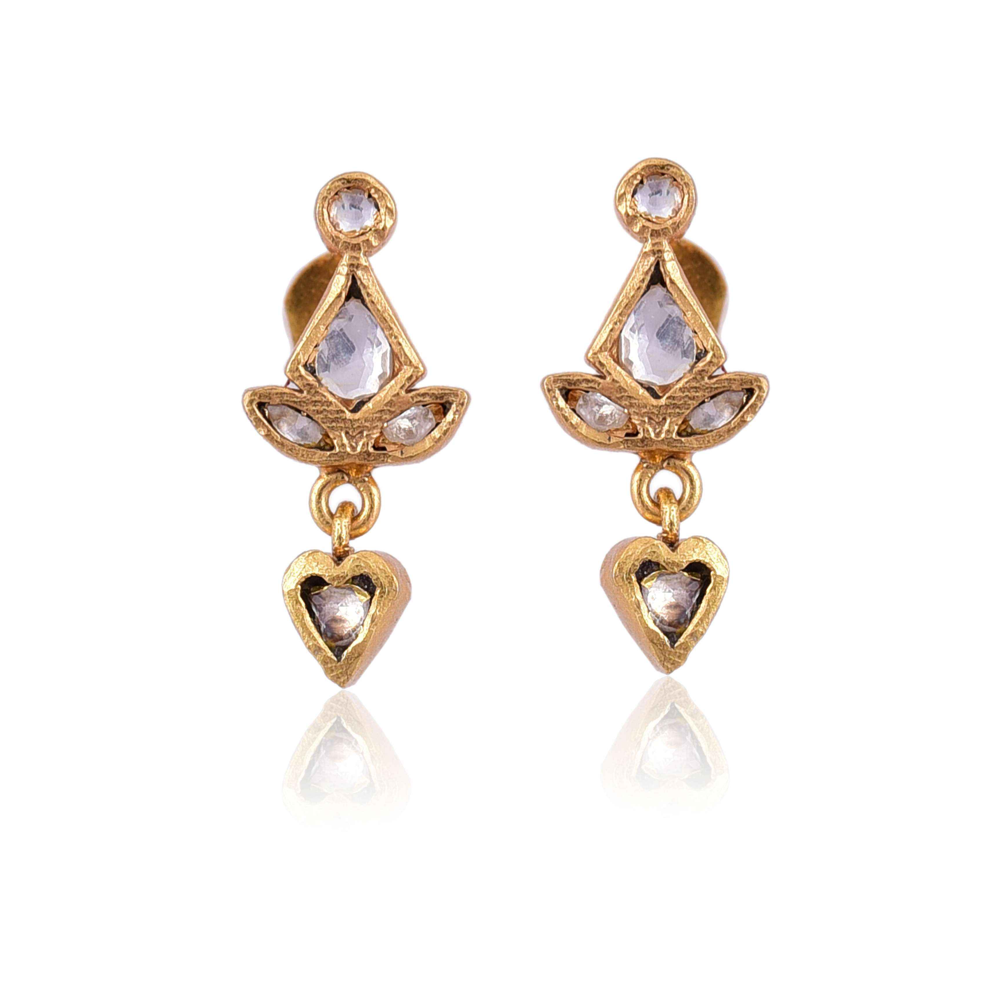 925 Silver gold plated light weight Kundan earring