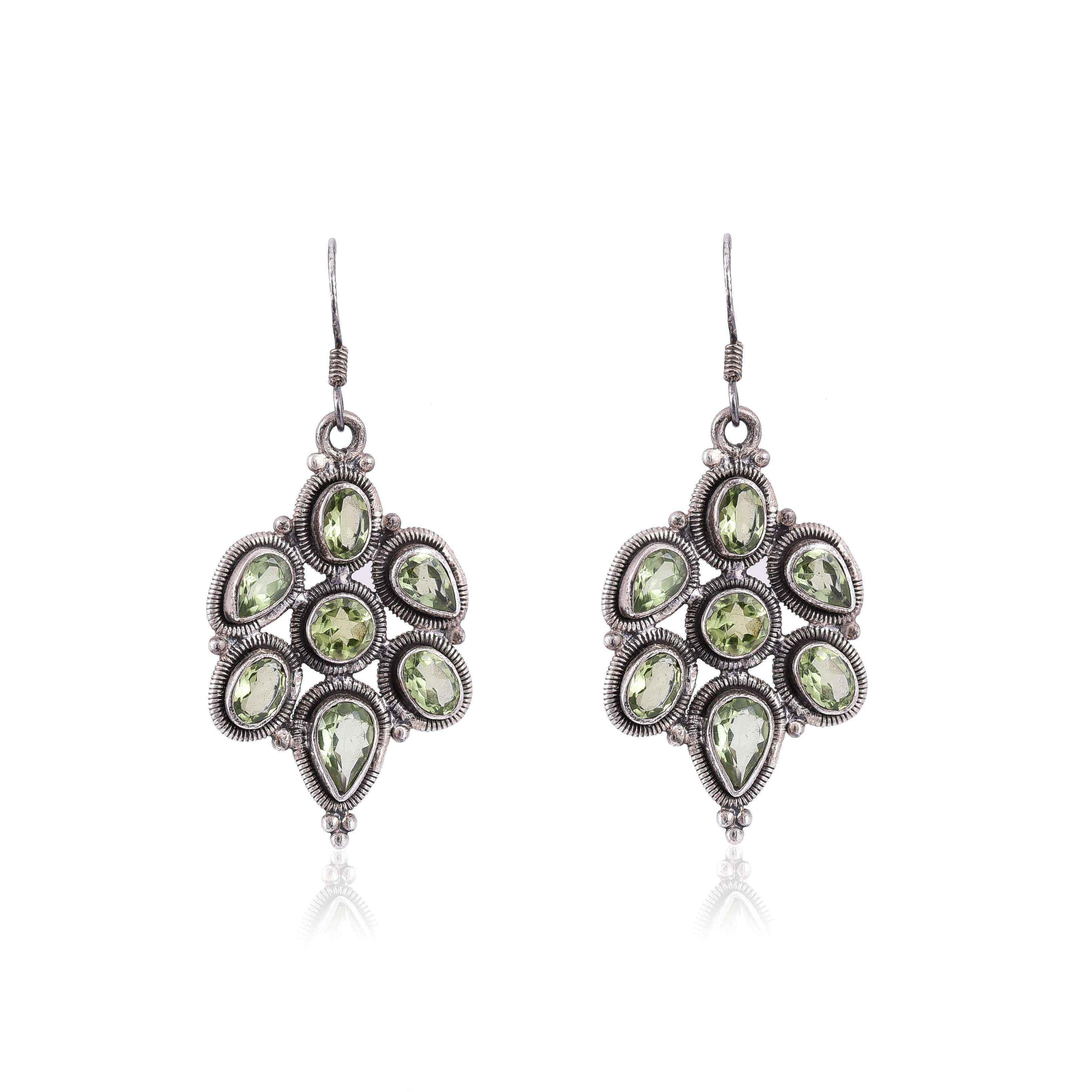 Sterling Silver green amethyst earring