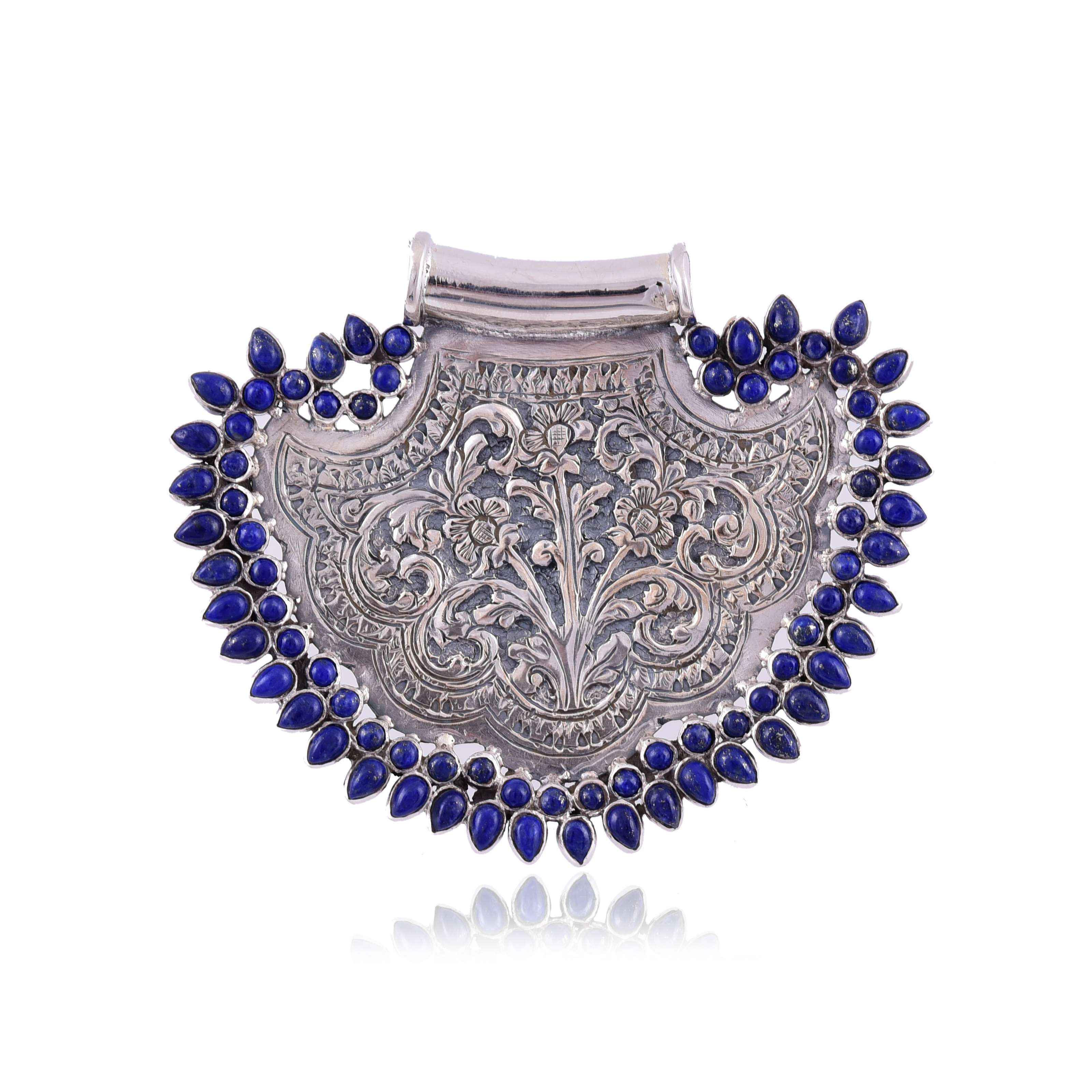 Sterling Silver oxidised Lapis Pendant