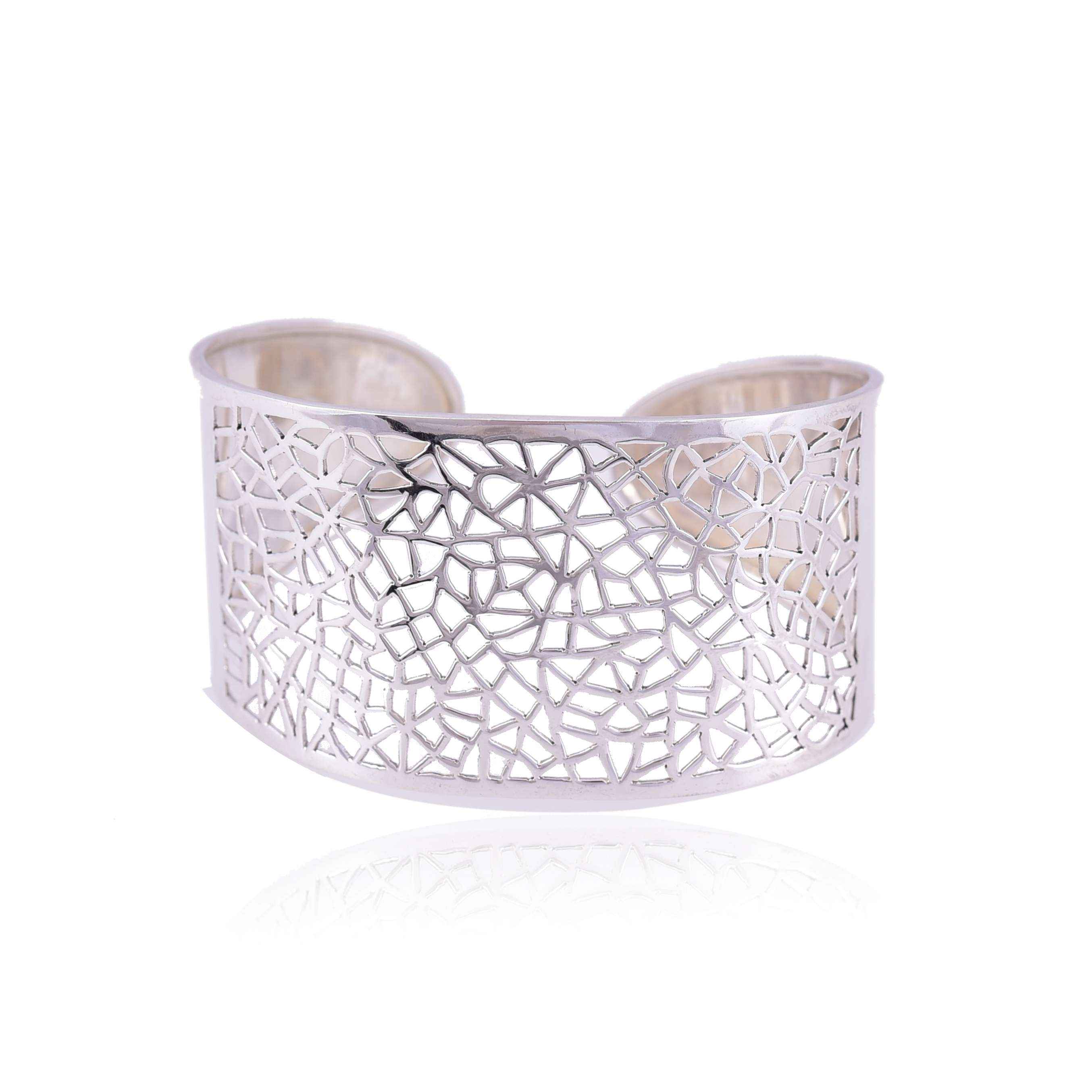 Sterling Silver Jali Cut cuff