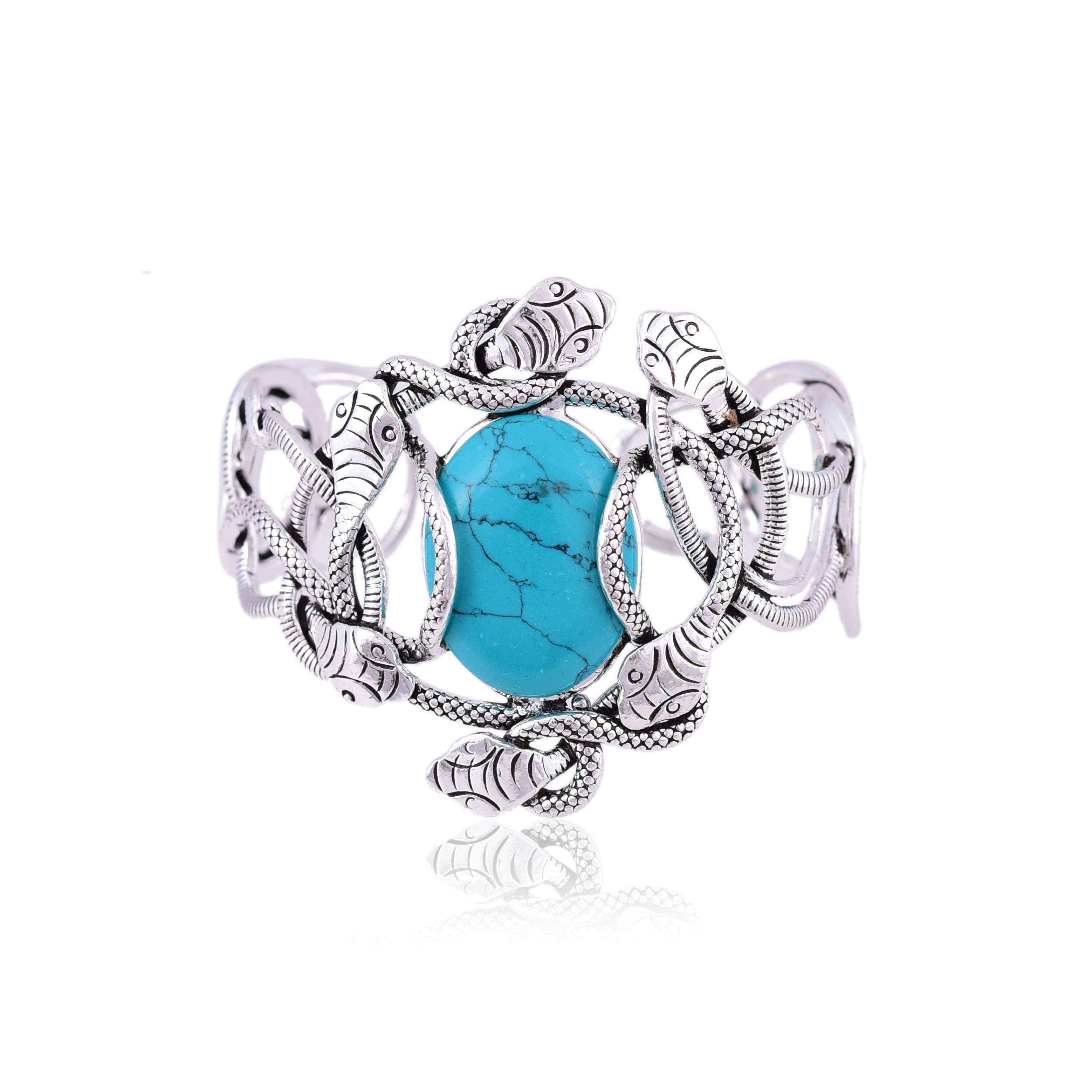 925 Silver turquoise Snake cuff