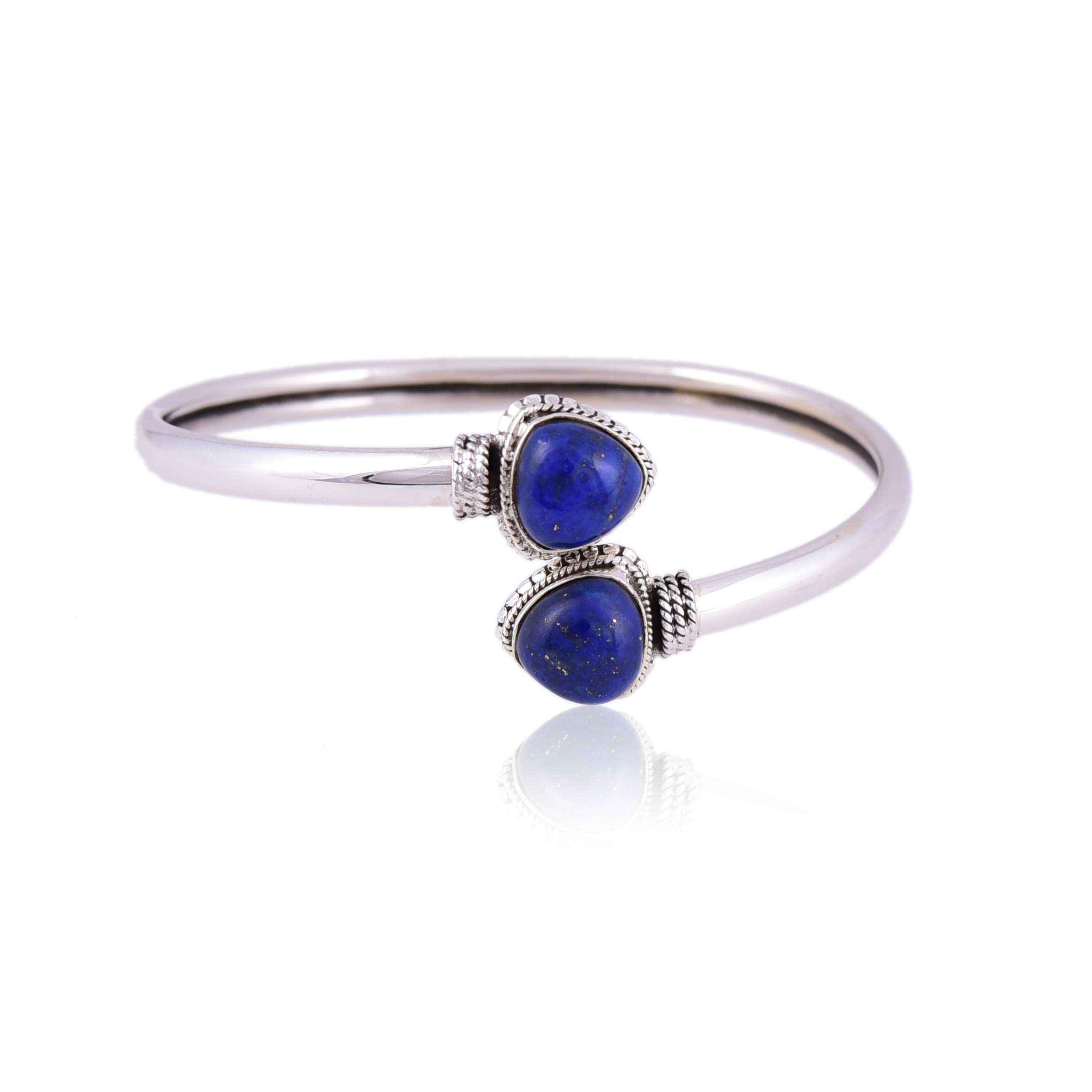 Sterling Silver Lapis cuff Bangle