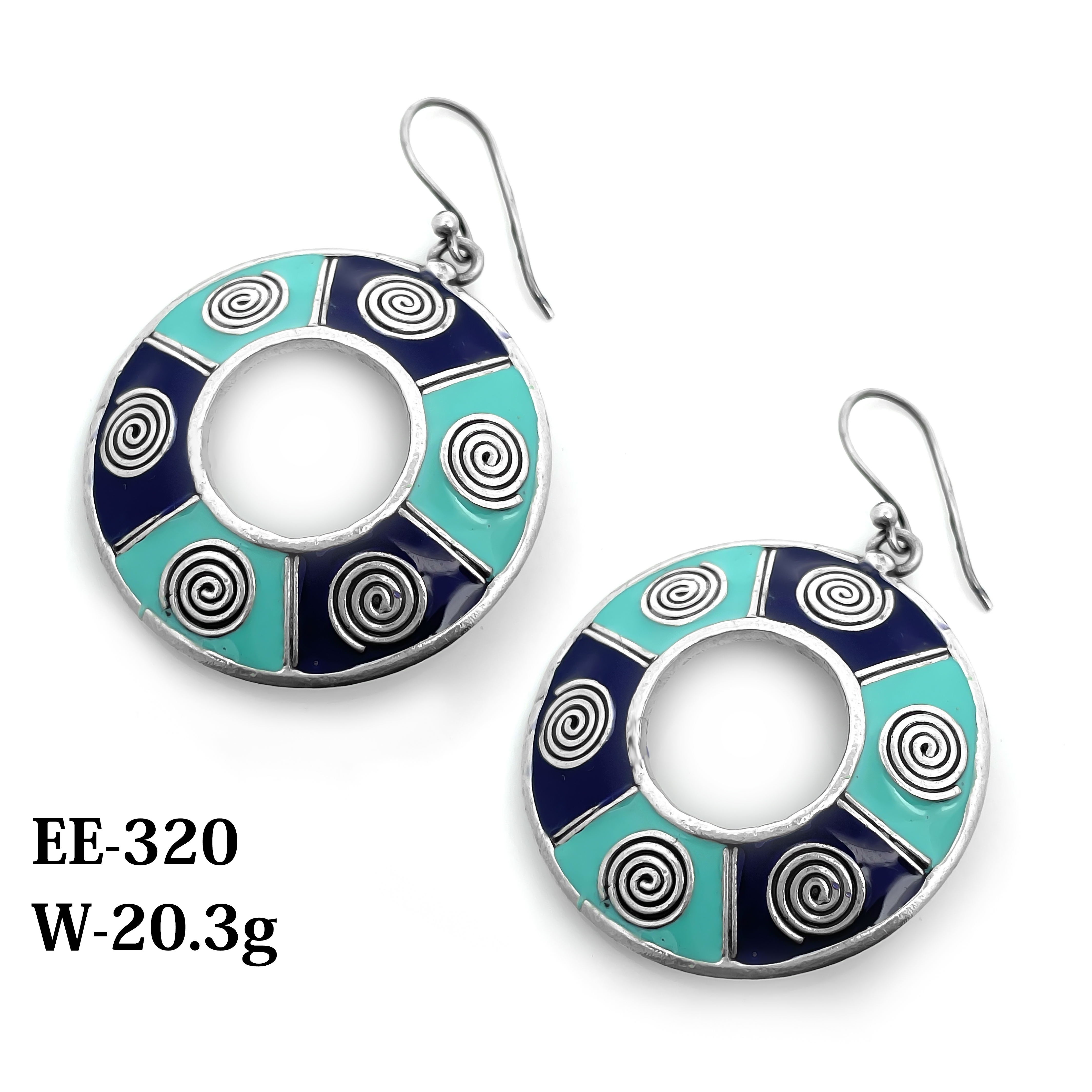 925 Sterling Silver royal Enamel earring 