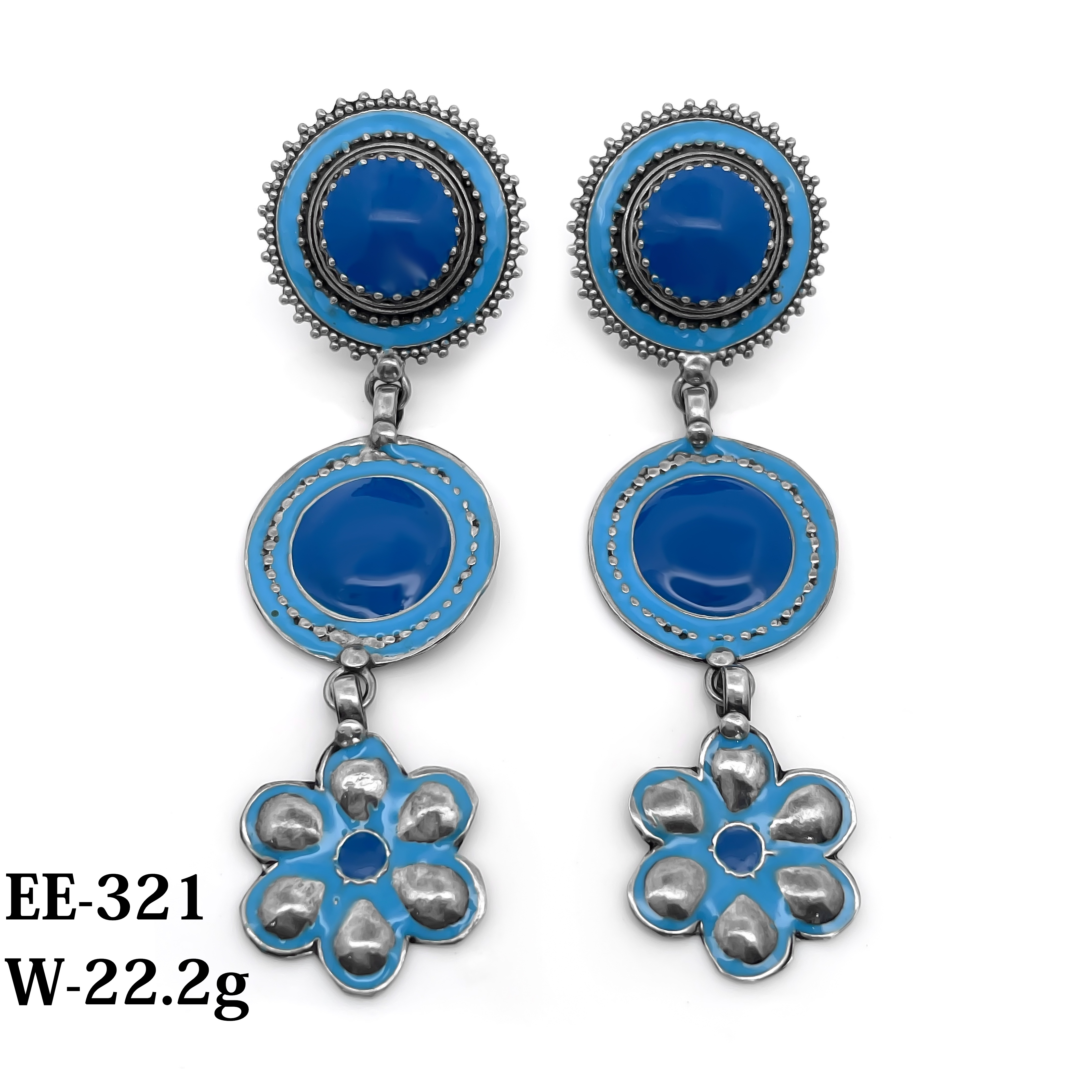 Enamel Earrings 925 Sterling silver 