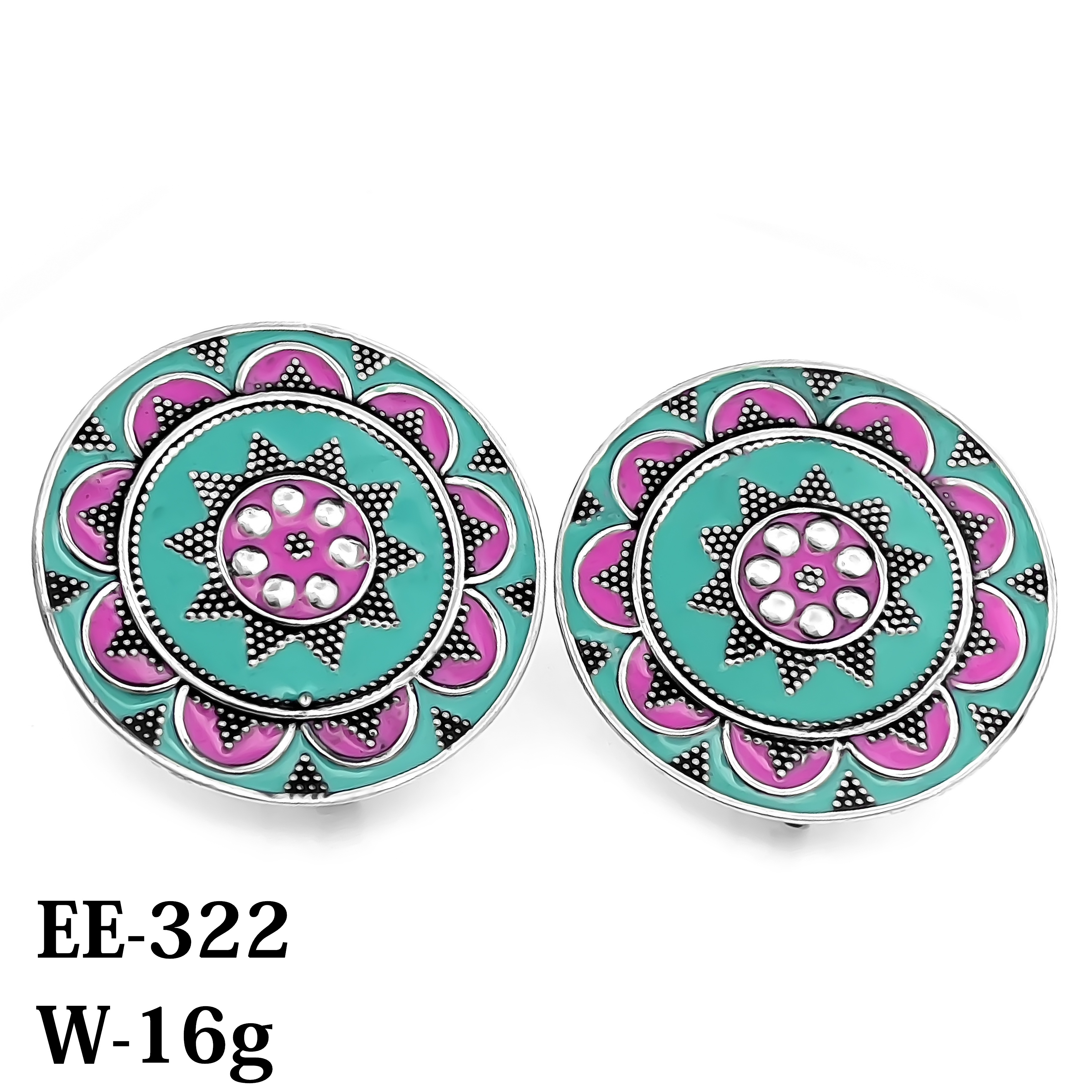 Enamel Earrings 925 Sterling silver 