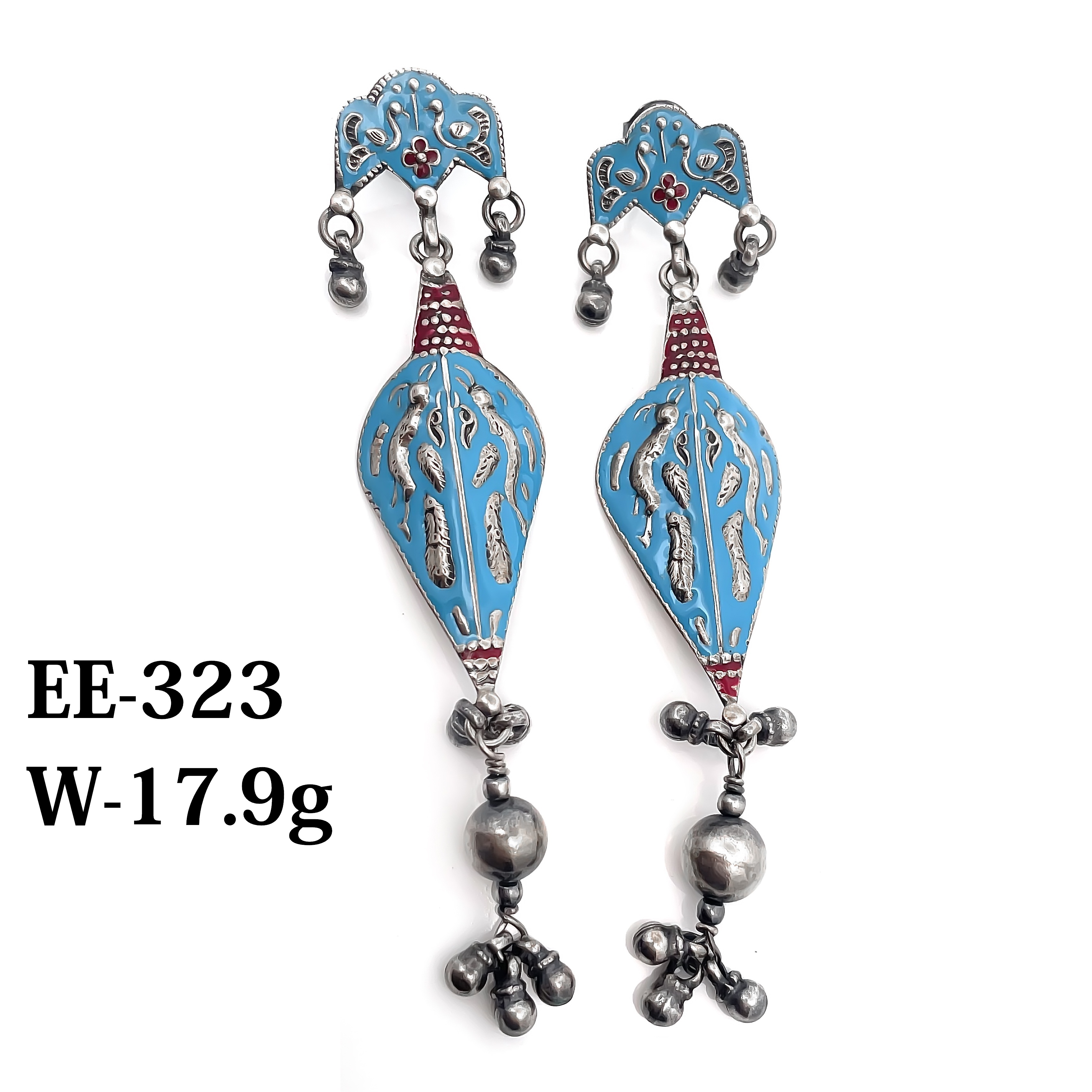 traditional Enamel Earrings 925 Sterling silver traditional 