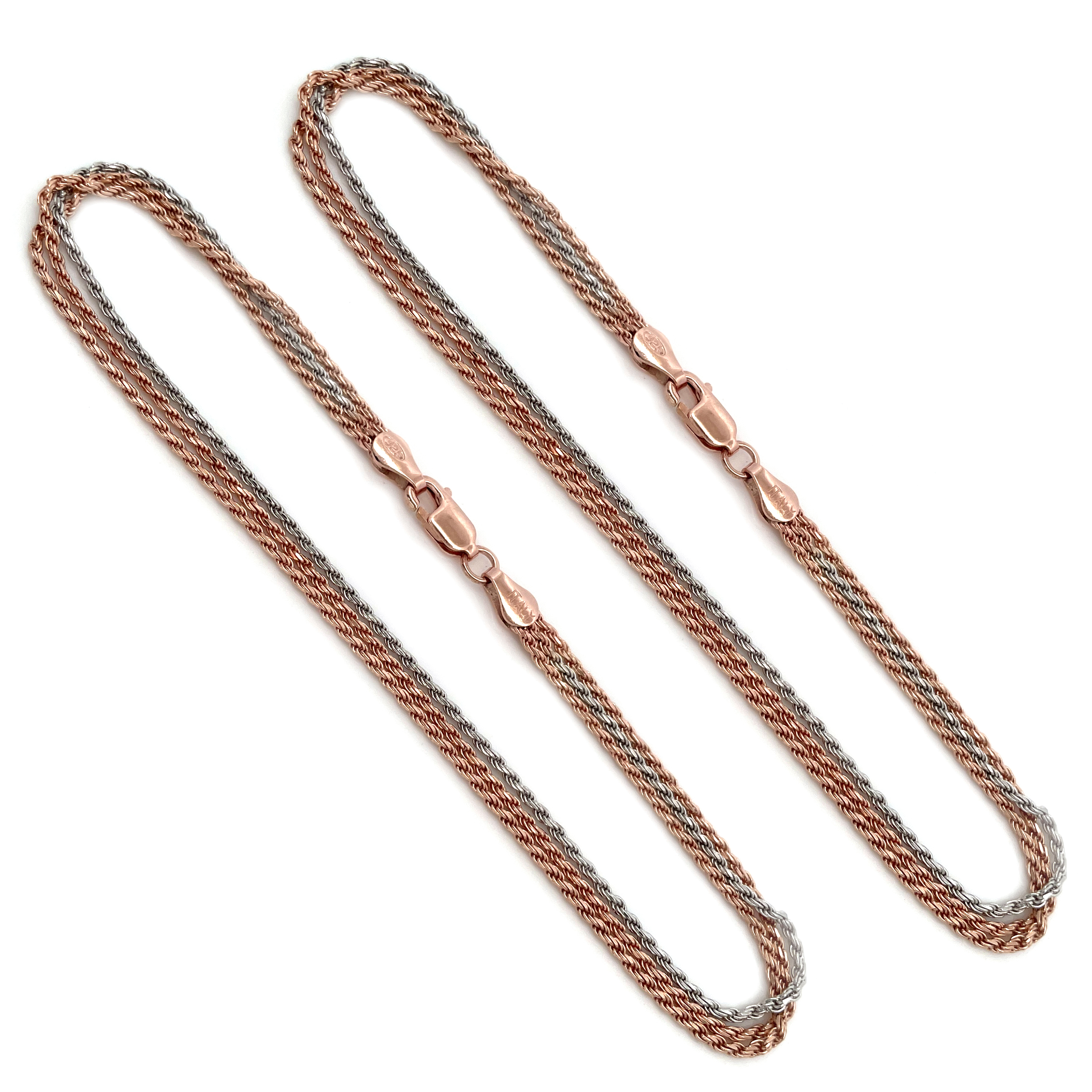 Franco chain Dual-Tone 925 Sterling Silver Twisted Rope Chain Anklets