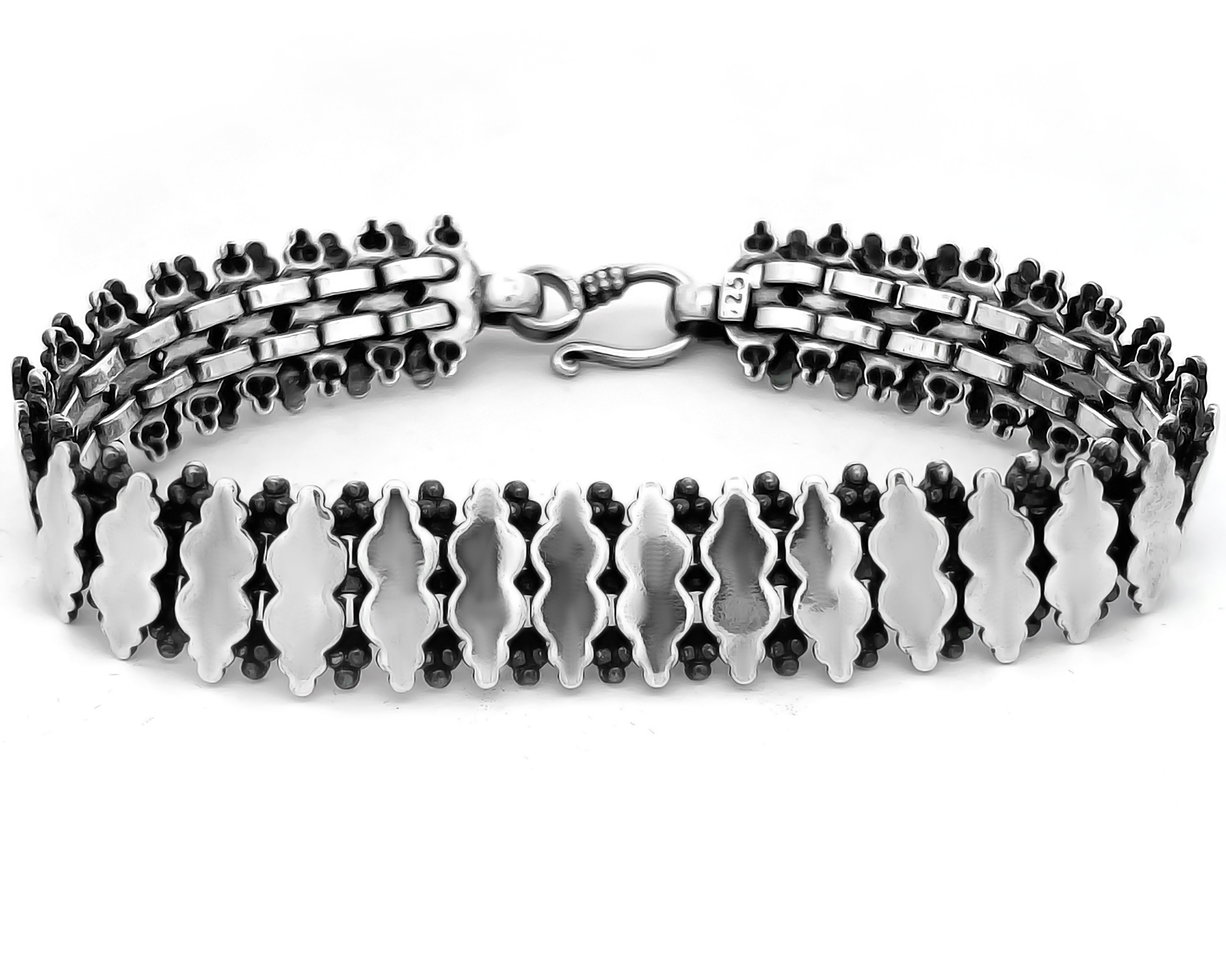 925 Sterling Silver Traditional Oxidized Bracelet | Unique Handcrafted Tribal Design