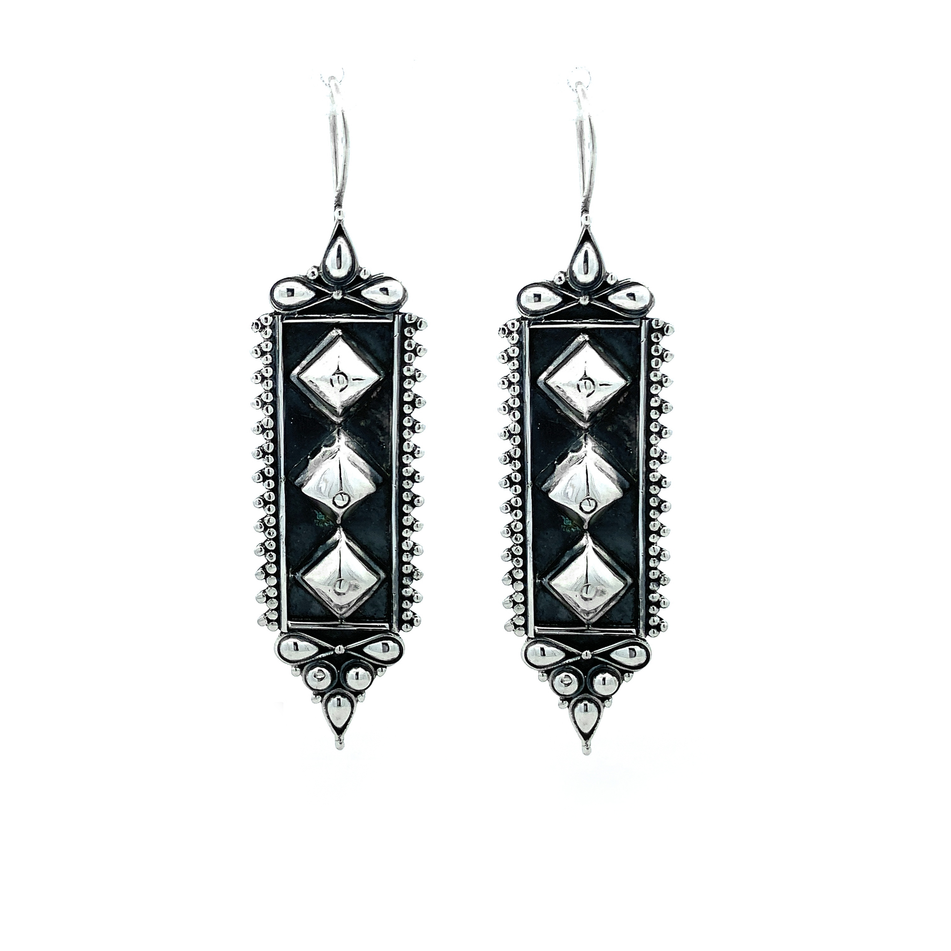 Dangle hook  earrings unique Traditional 925 Sterling Silver Earring