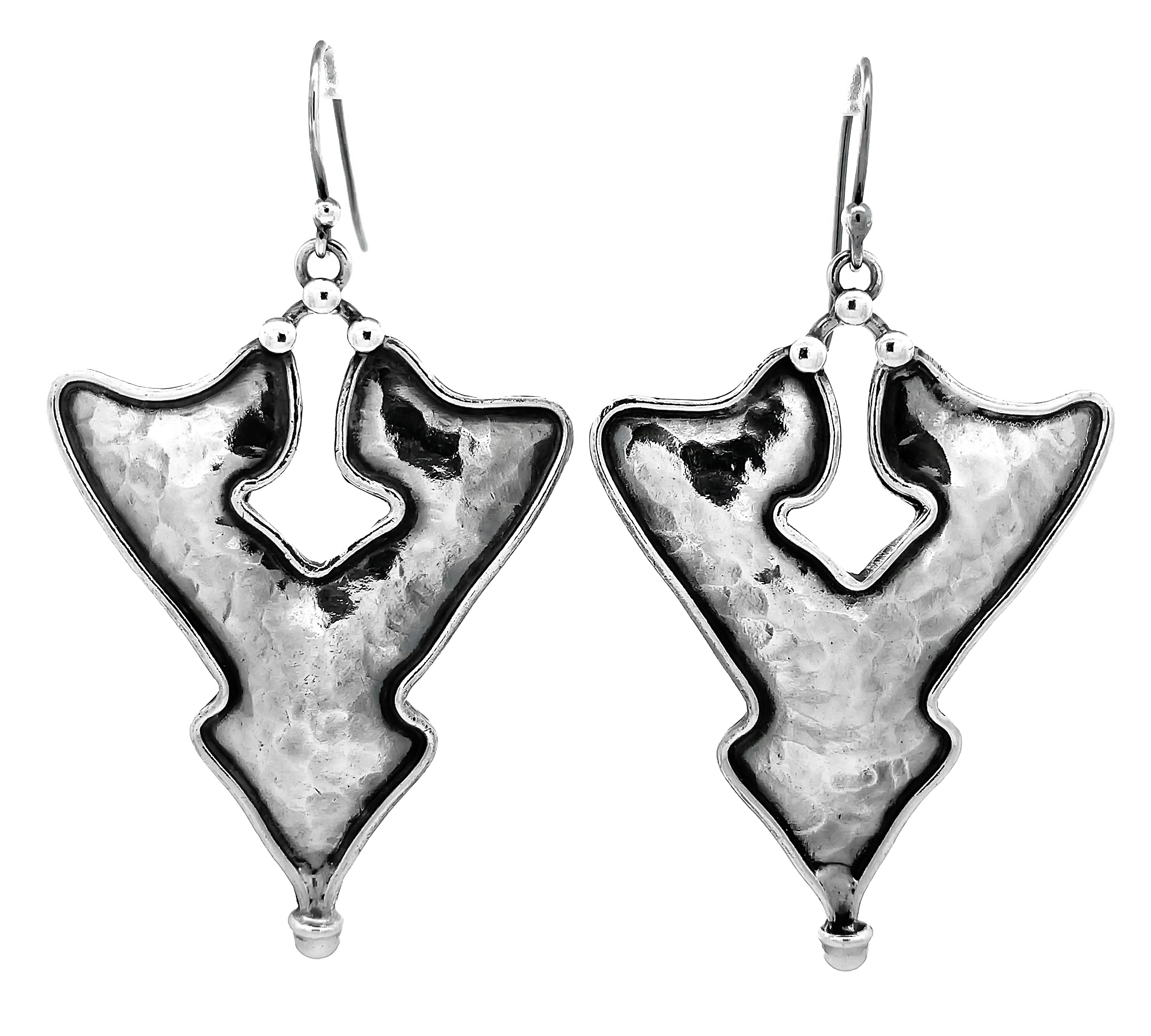  handcrafted triangular Drop Hook Earring 925 Sterling Silver Earring