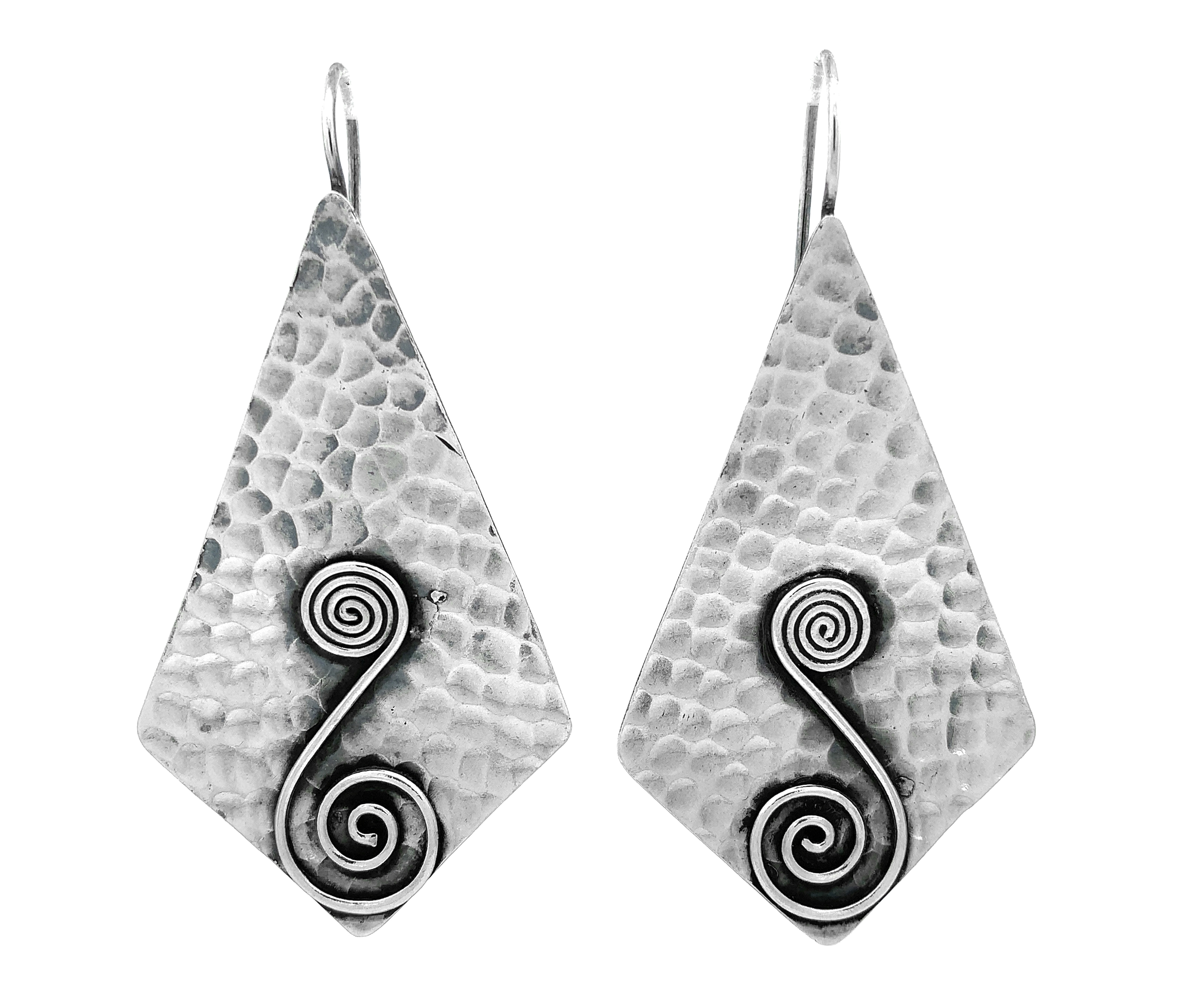  handcrafted spiral wire  Drop Hook Earring 925 Sterling Silver Earring