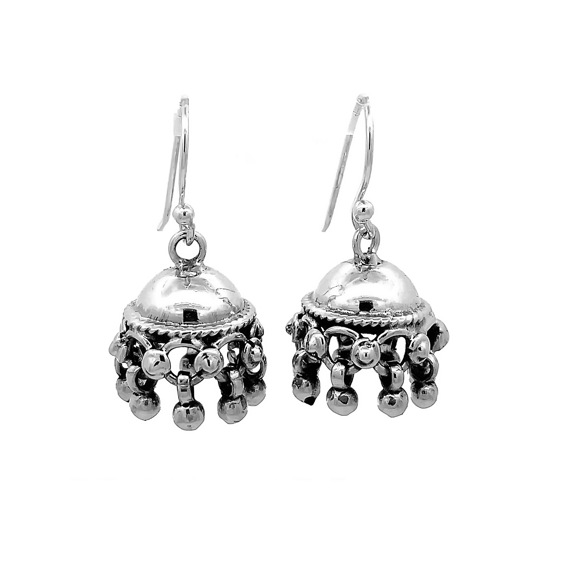Traditional Oxidized 925 Sterling Silver Jhumka Earrings