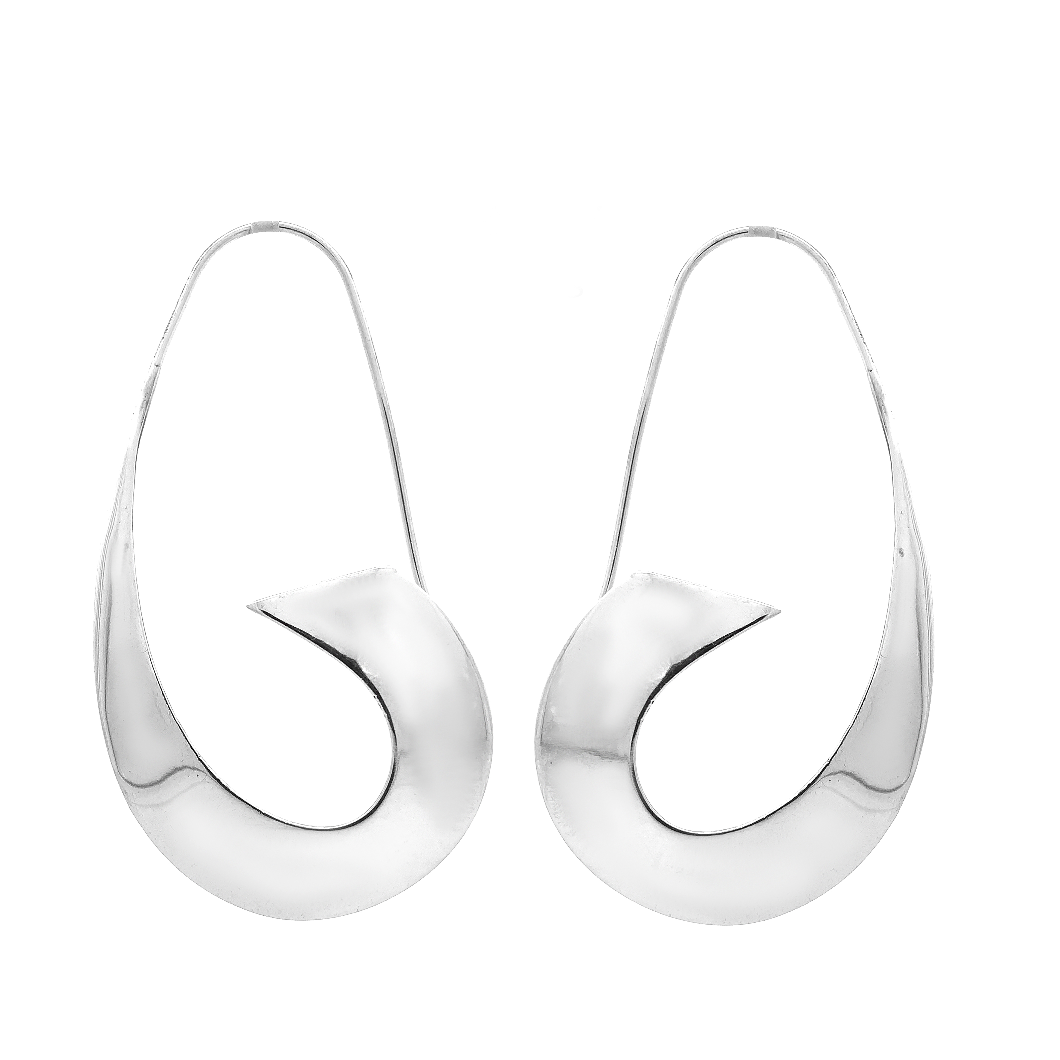 925 Sterling Silver Vintage Style  Marcs Crescent Earrings Hook Earrings
