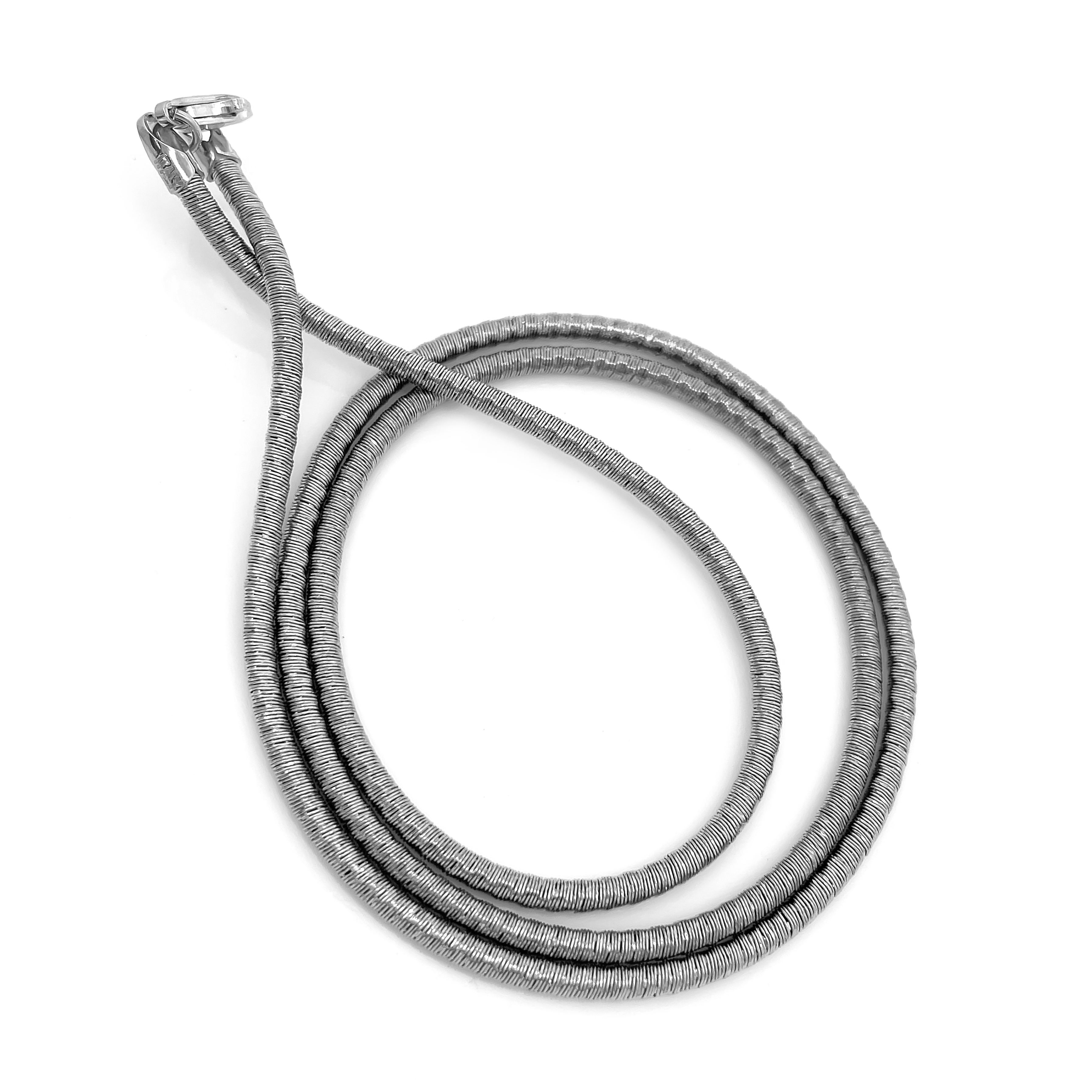 Oxidized Coiled Silver Snake Chain Necklace Chain