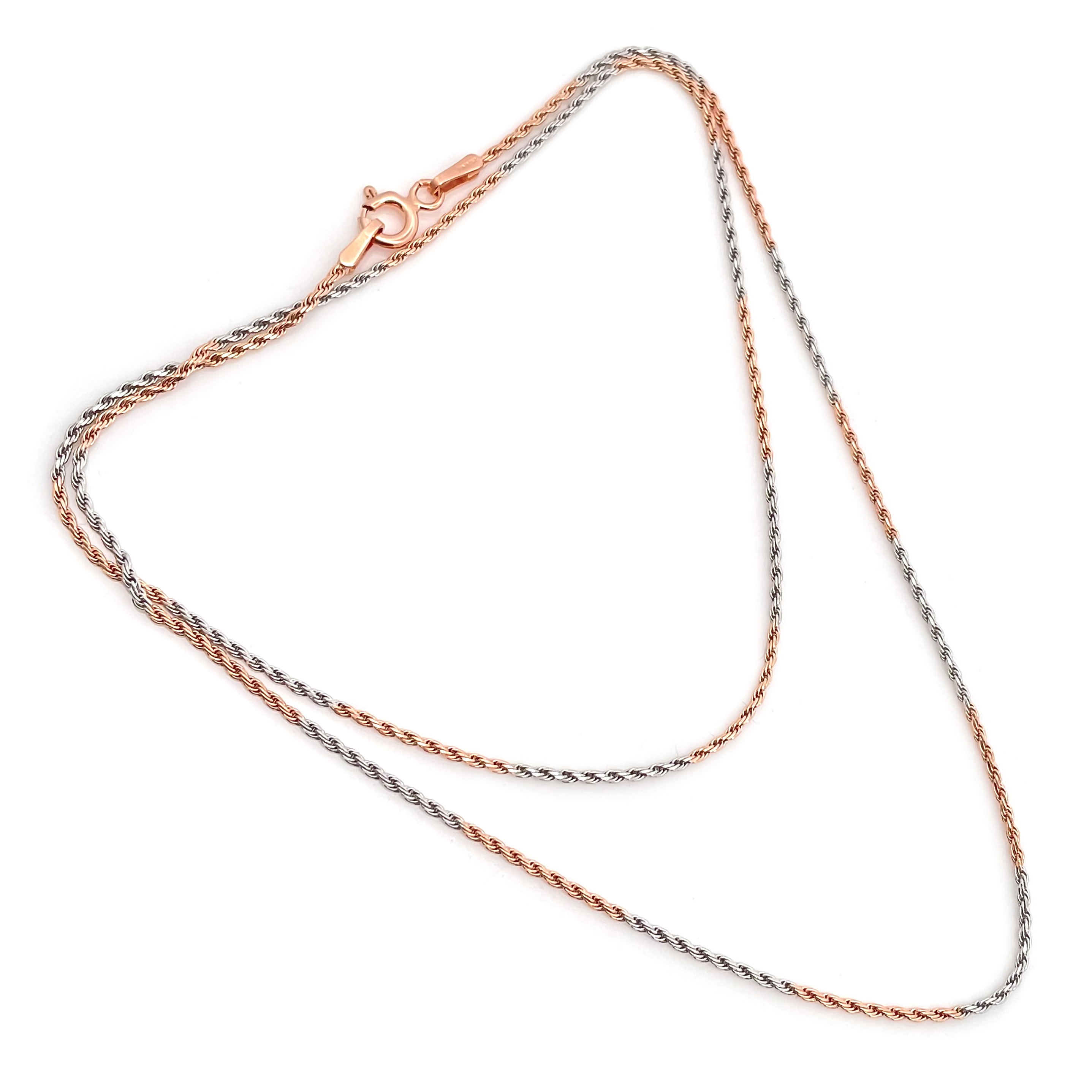 Sterling Silver Two Tone Rope Chain