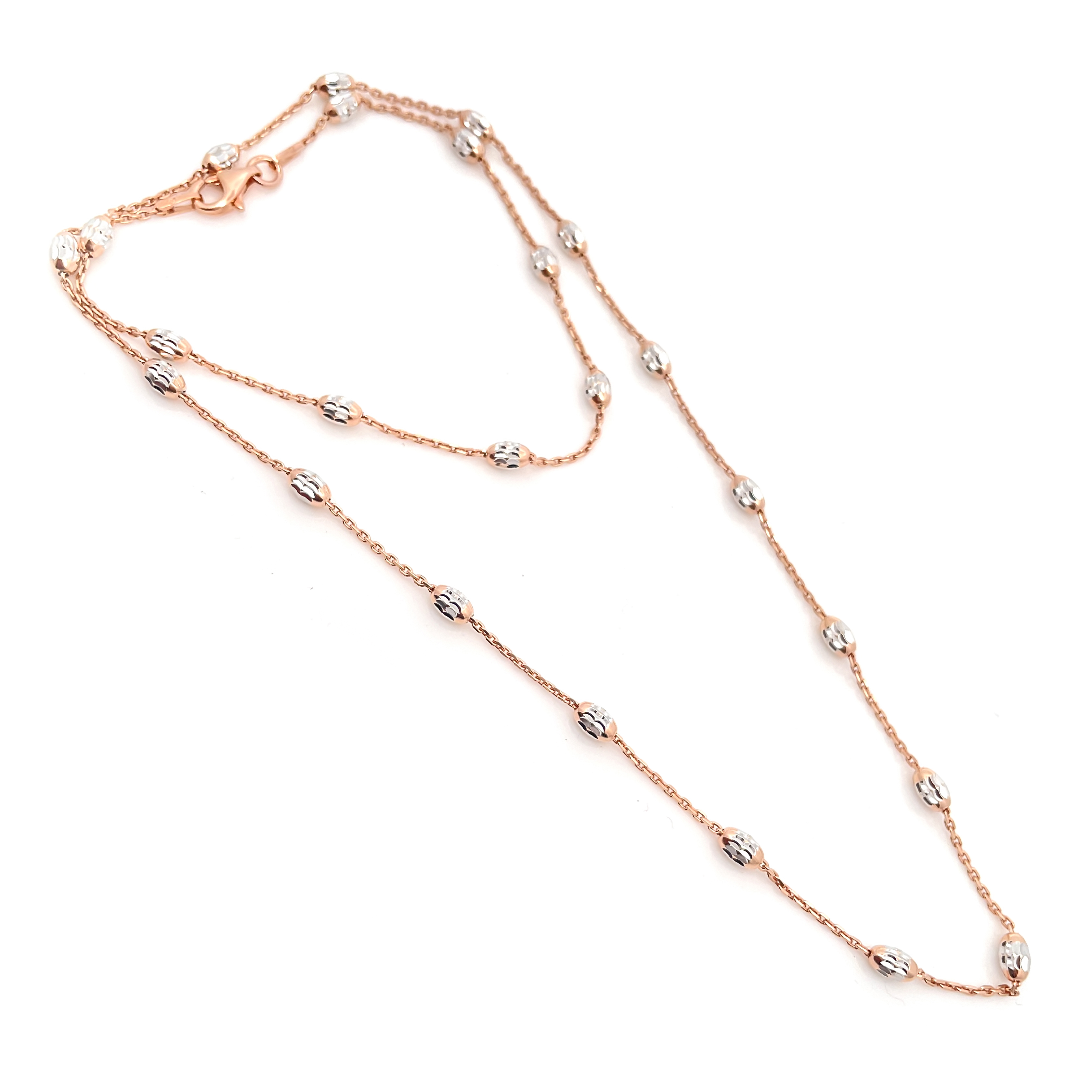 Dual-Tone Rose Gold and Silver Rope Chain Necklace