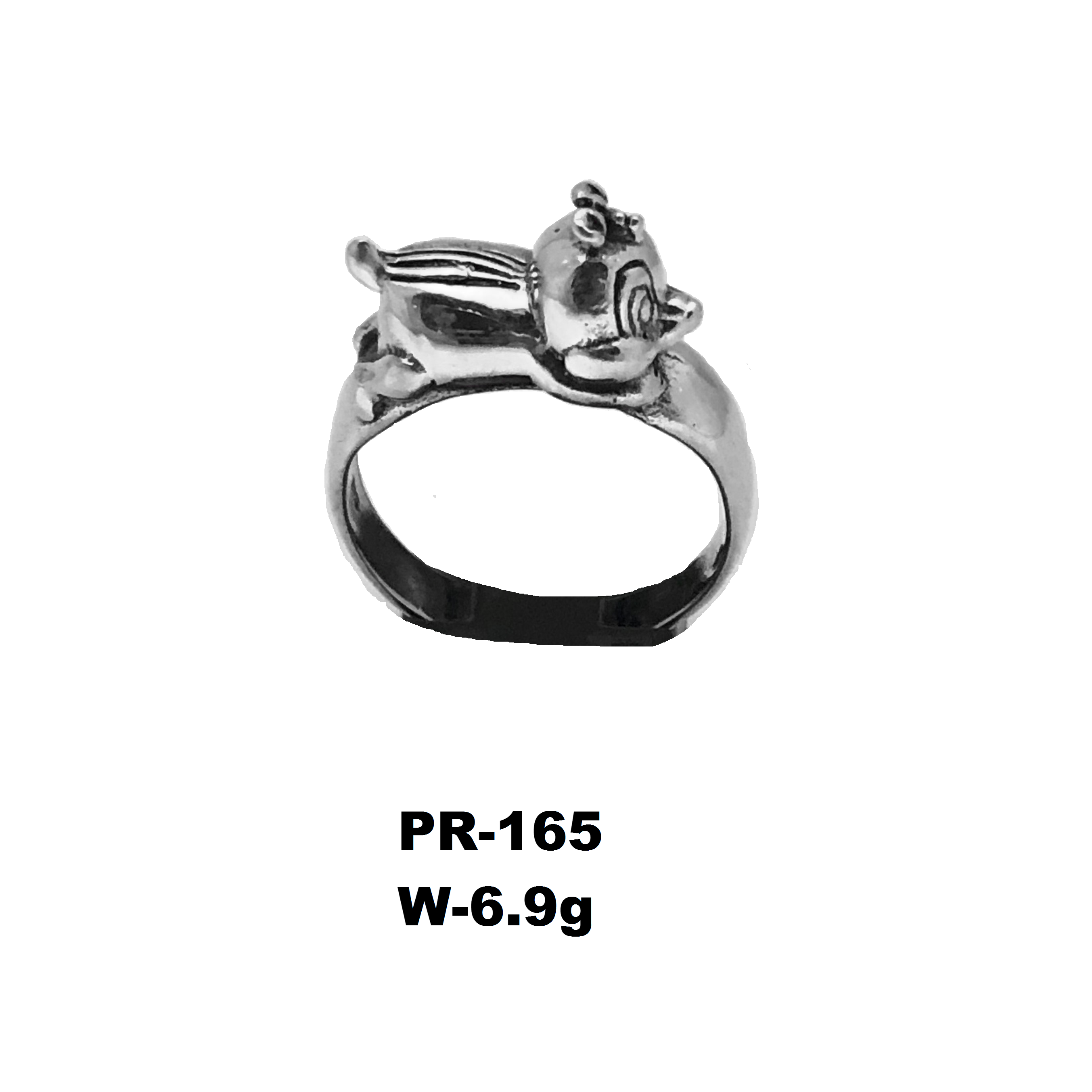 Cute Mouse Animal Ring Silver Color Fashion Jewelry, 925 Plain Oxide Sterling Silver Ring for Women Girls, Antique 
