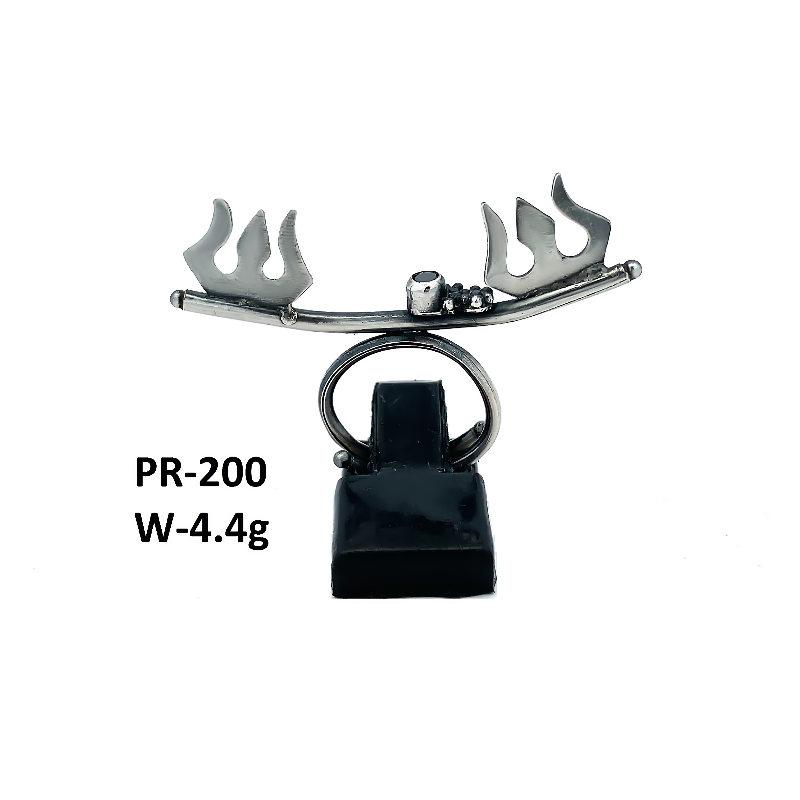 Oxidized Silver Doul Trishul Ring – Handcrafted Spiritual Jewelry