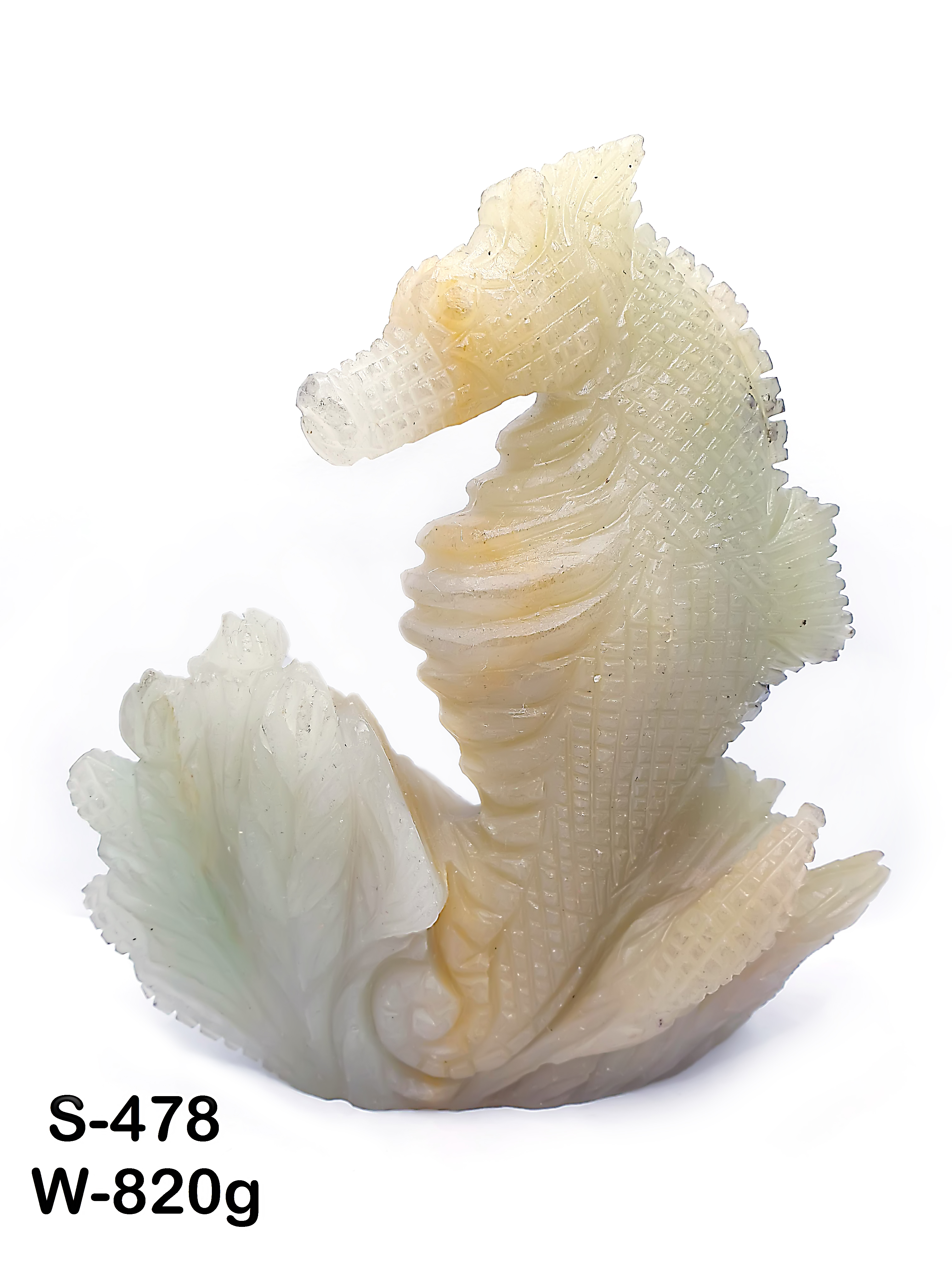 Hand-Carved Gemstone Seahorse Statue | Premium Decorative Crystal Art