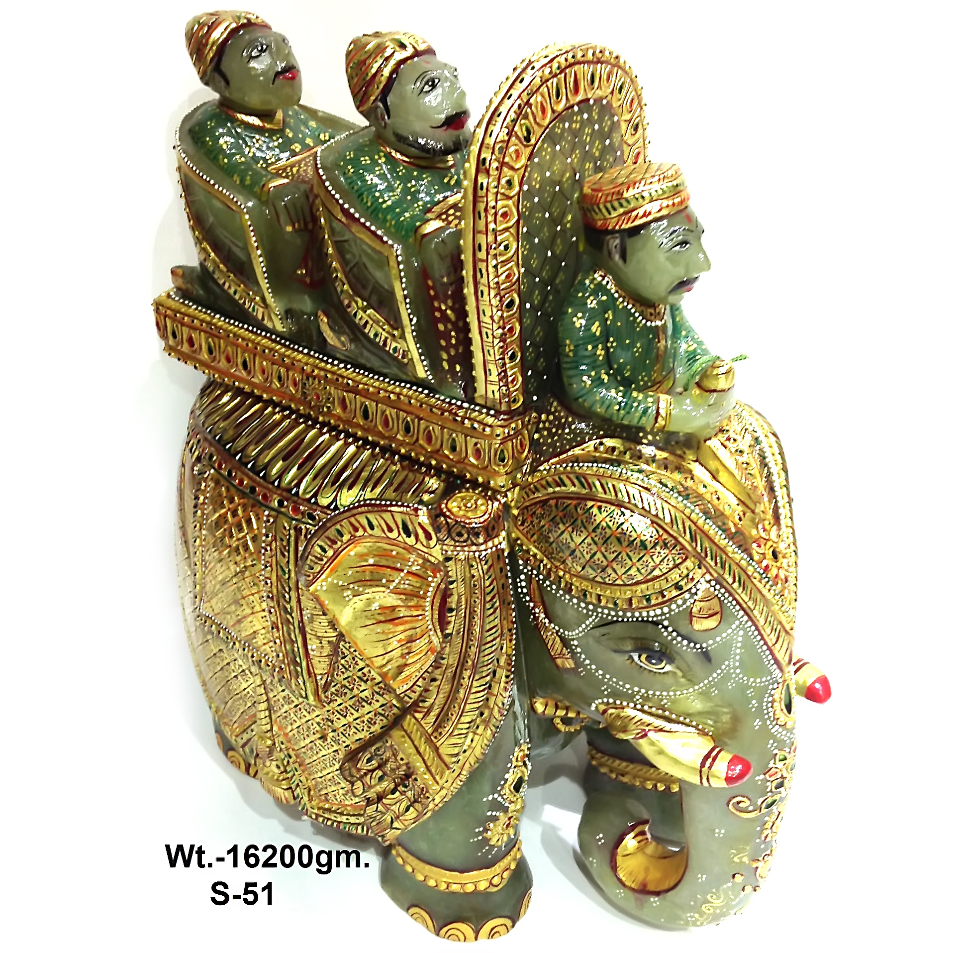 Royal Green Zed Gemstone Animal & Maharaja Artifacts Collection