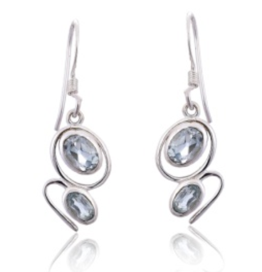 gemstone B.T. Sterling Silver Earring 