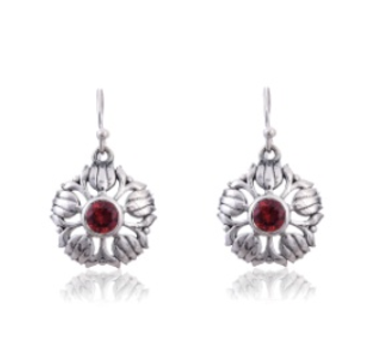 Garnet Sterling silver earring
